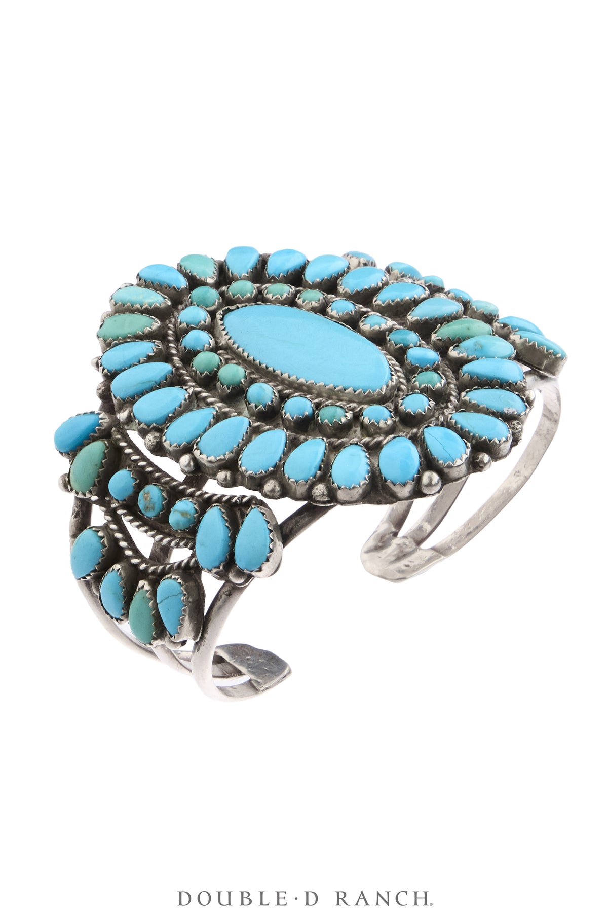 Cuff, Cluster, Turquoise, Great Color, Markings to Verso, Vintage ‘40s, 4341