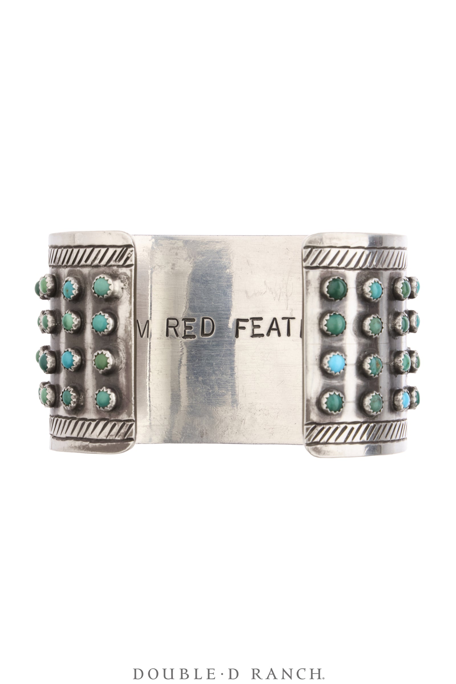 Cuff, Row, Turquoise, 4 Rows of Snake Eye Stones, Hallmark, Vintage, 4359