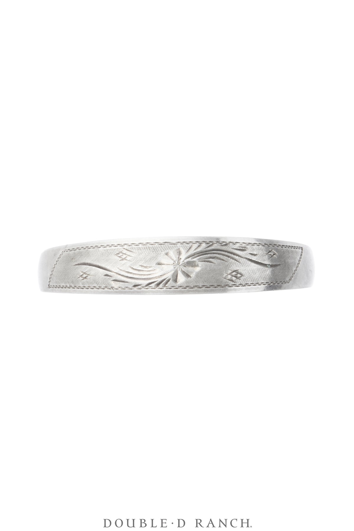 Cuff, Engraved, Western Scrollwork &amp; Crosshatch, Hallmarked, Vintage, 4363