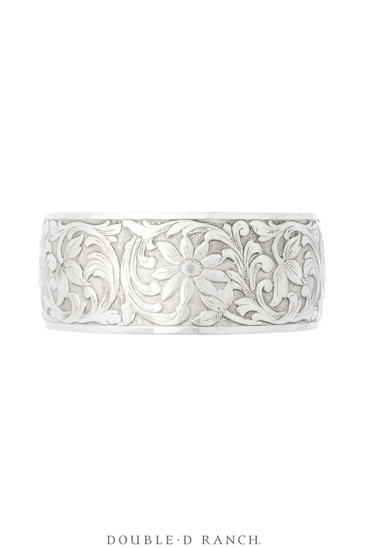 Cuff, Engraved, Western Scrollwork, Sunflower Motif, Sentiment Inscription, Vintage ‘57, 4365