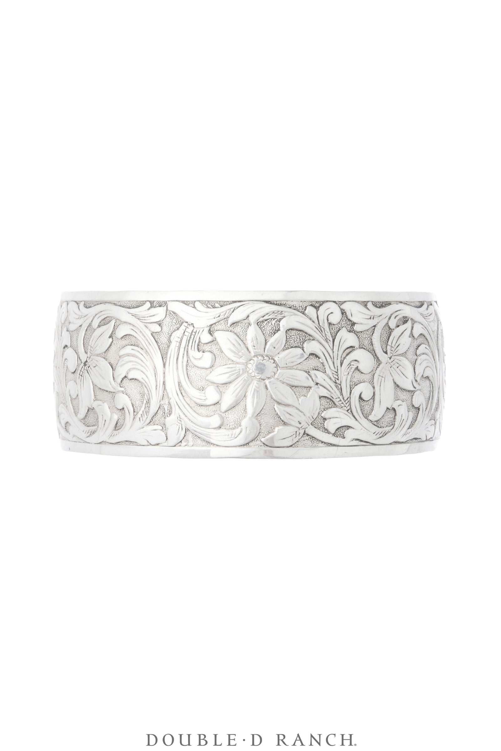 Cuff, Engraved, Western Scrollwork, Sunflower Motif, Sentiment Inscription, Vintage ‘57, 4365