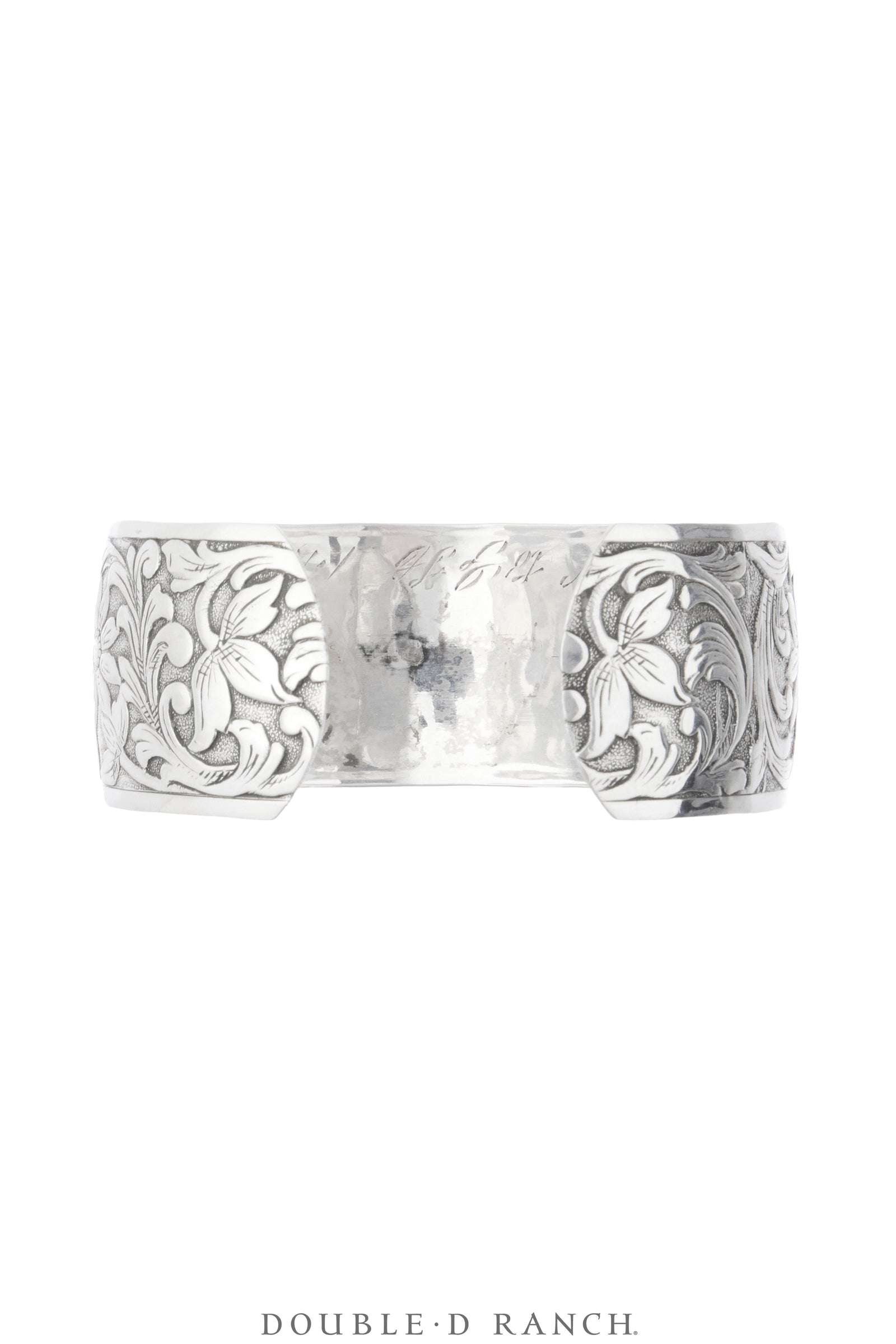 Cuff, Engraved, Western Scrollwork, Sunflower Motif, Sentiment Inscription, Vintage ‘57, 4365