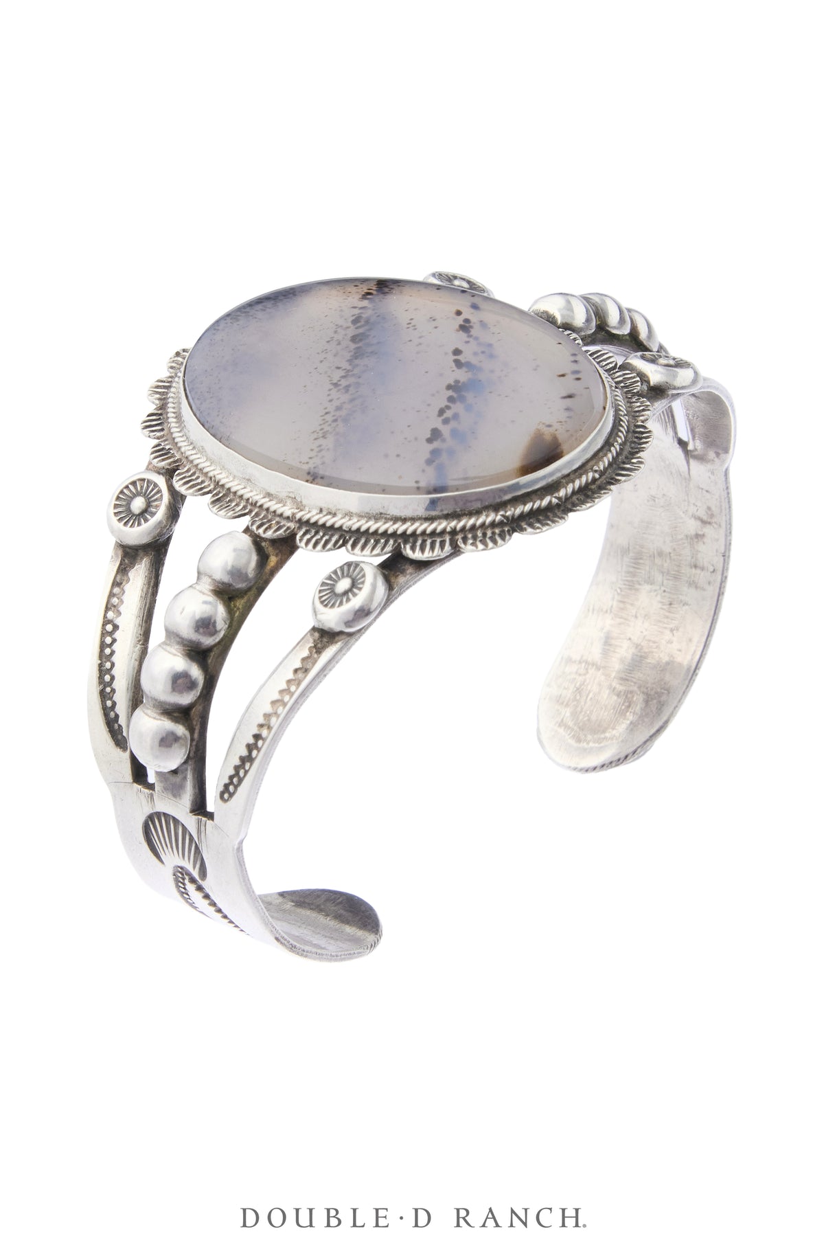 Cuff, Statement, Agate & Sterling Silver, Hallmark, Vintage, 4375