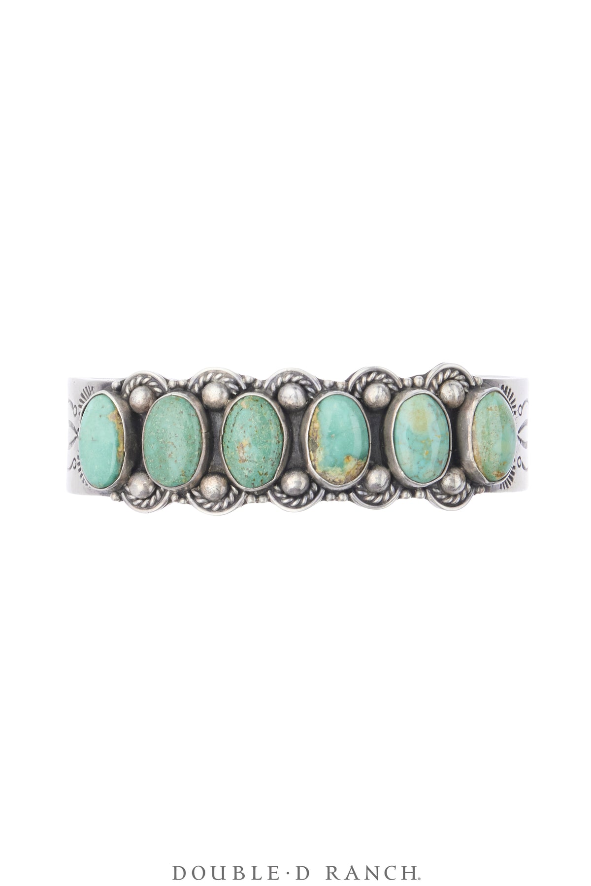 Cuff, Natural Stone, Turquoise, Six Cabs, Hallmark, Vintage, 4376