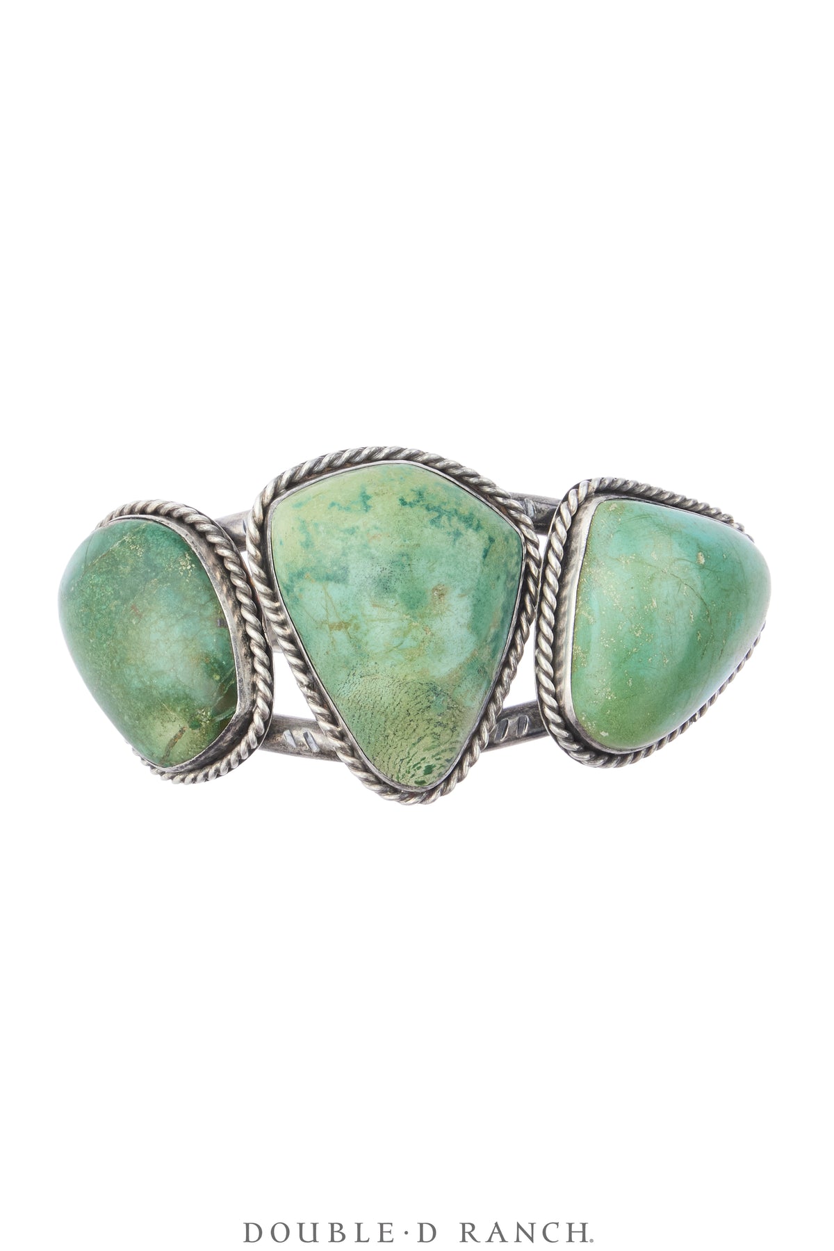 Cuff, Natural Stone, Turquoise, Three Large Cabs, Hallmark, Vintage, 4377