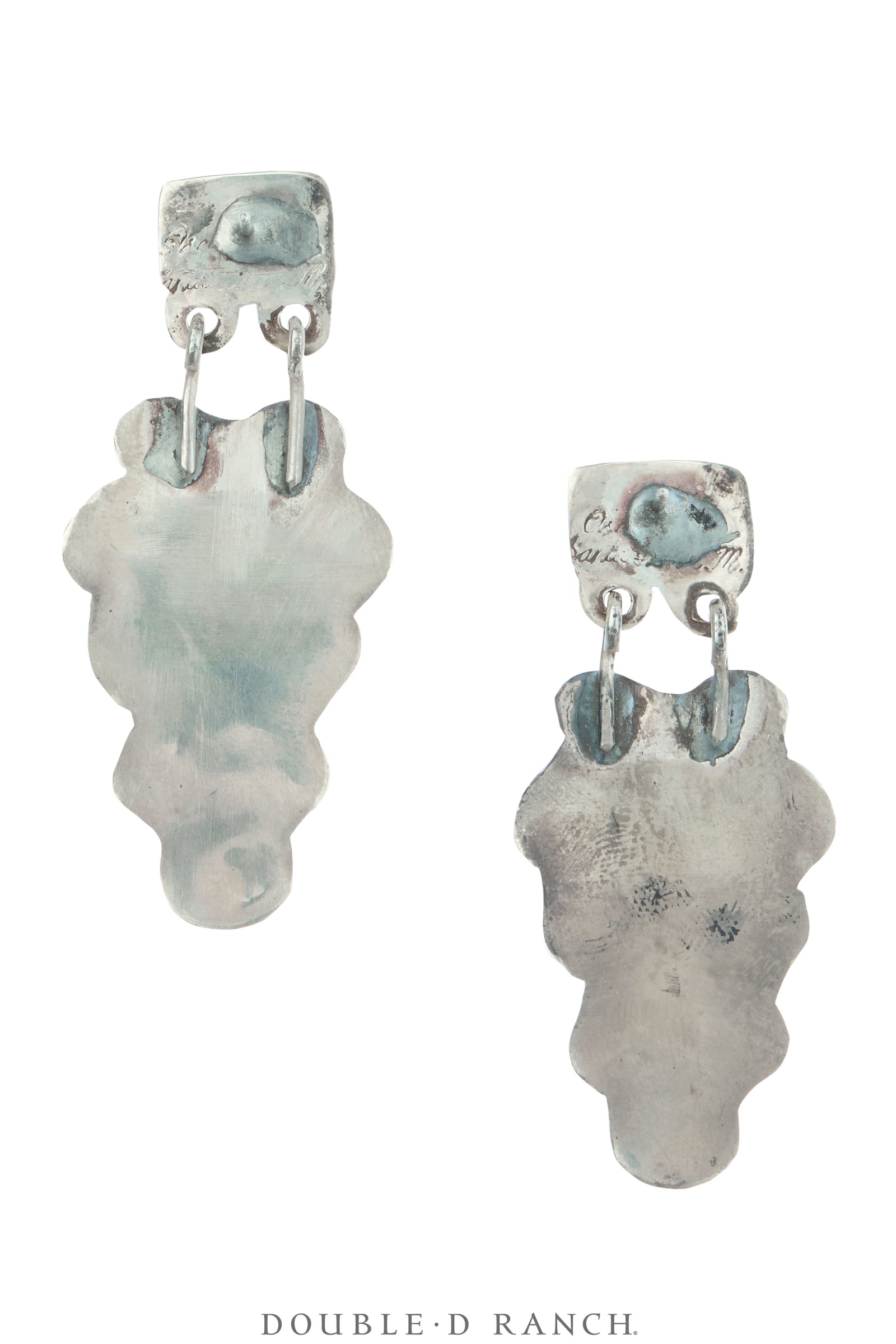 Earrings, Oscar Betz, Triangle, Angel Coral & Turquoise, Hallmark, 2303