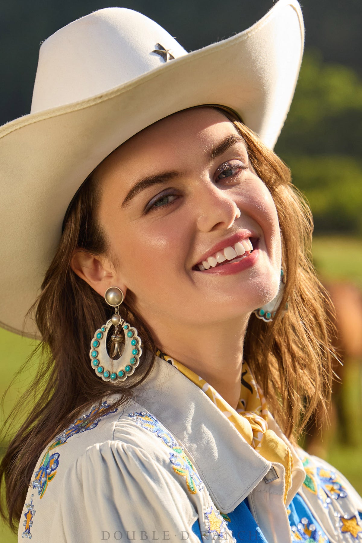 Earrings, Hoop,Turquoise, Dennis Hogan Hallmark, Contemporary, 1135B