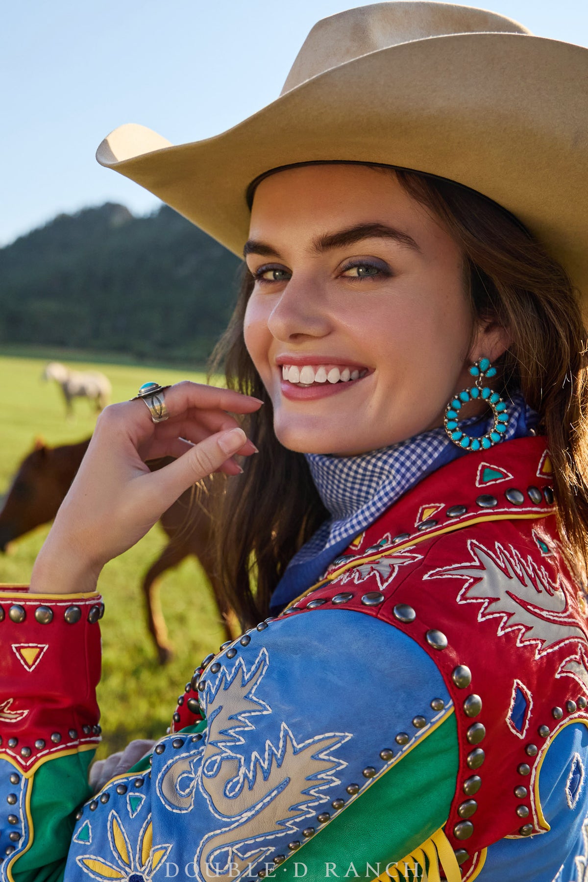 Earring, Hoop, Turquoise, Hallmark, Contemporary, 1399