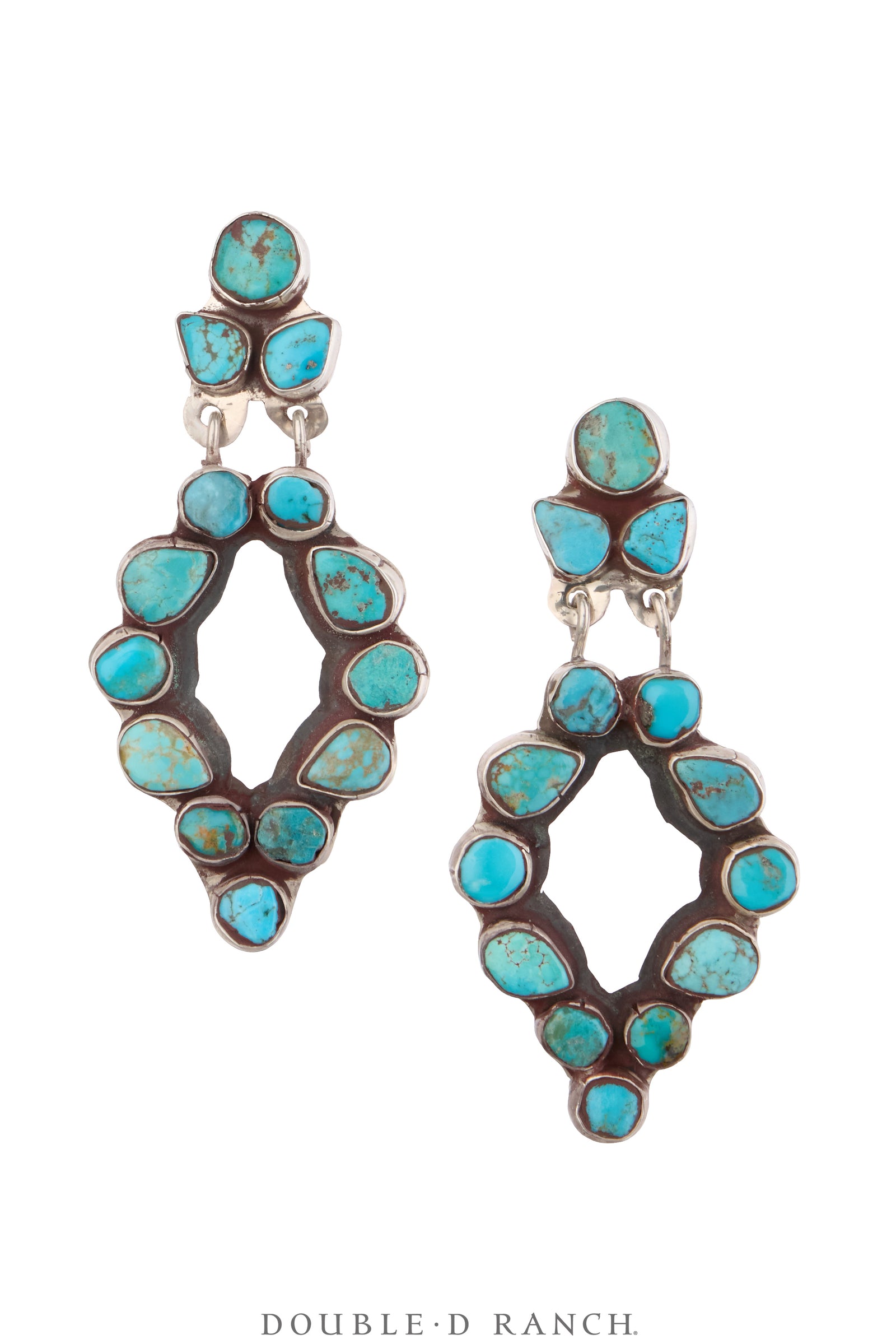 Earrings, Oscar Betz, Chandelier, Turquoise, Hallmark, 2041B
