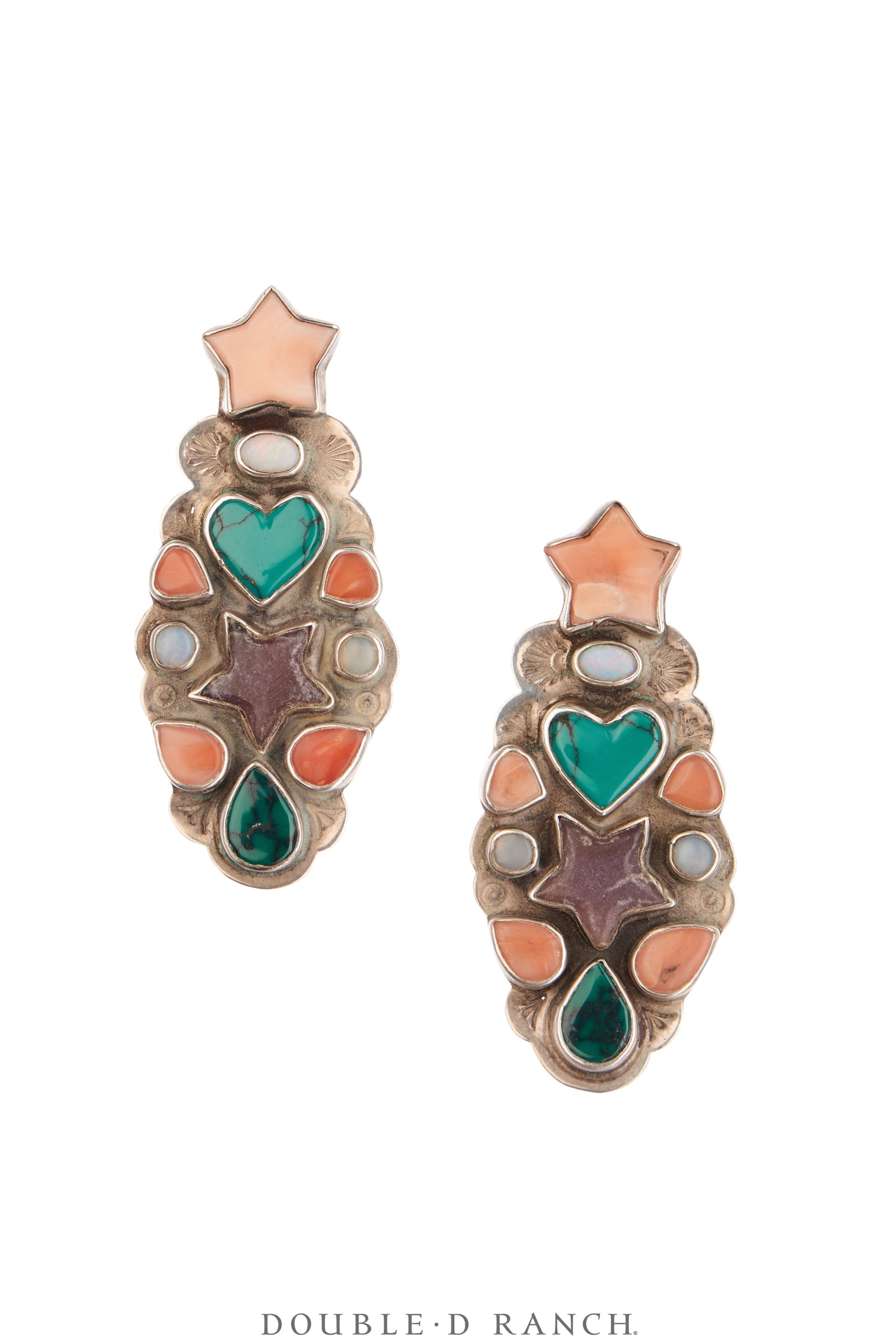 Earrings, Oscar Betz, Novelty, Mixed Stones, Hallmark, Vintage, 2155