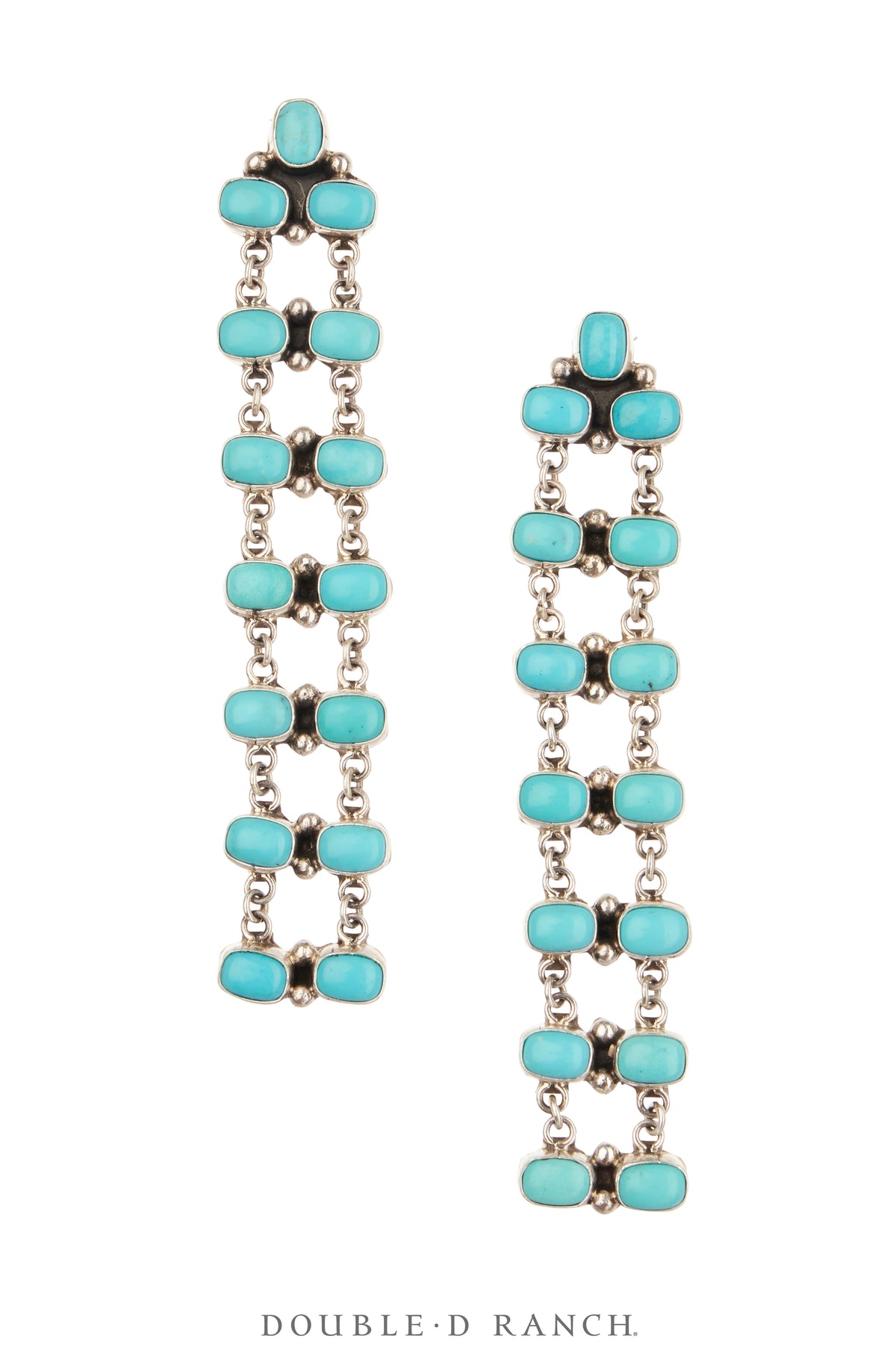 Earrings, Tiered, Turquoise, Hallmark, Vintage, 2160