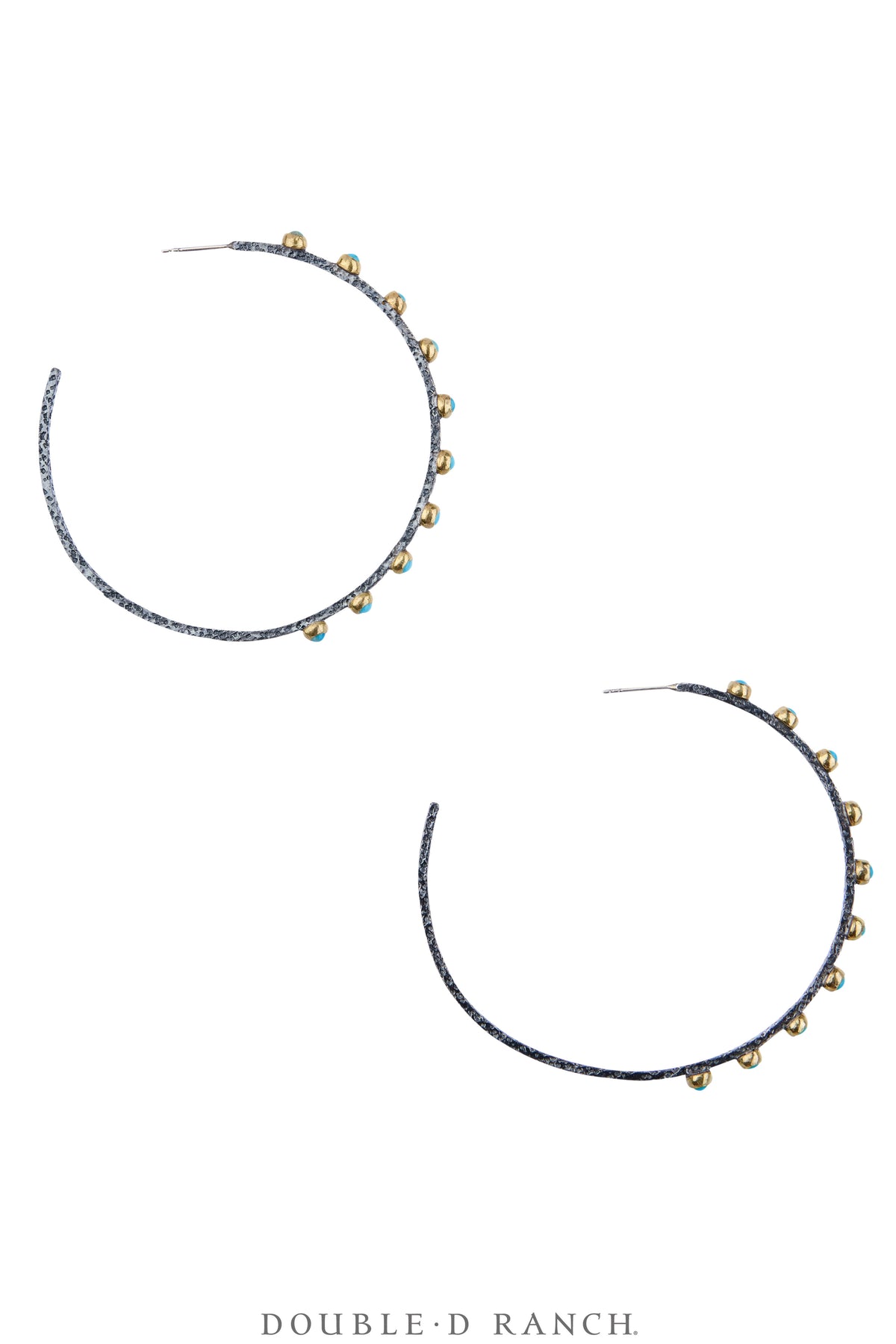 Earrings, Faceted Jewels, Hoops, Sterling Silver Oxidized, Hallmark, Contemporary, 2207B