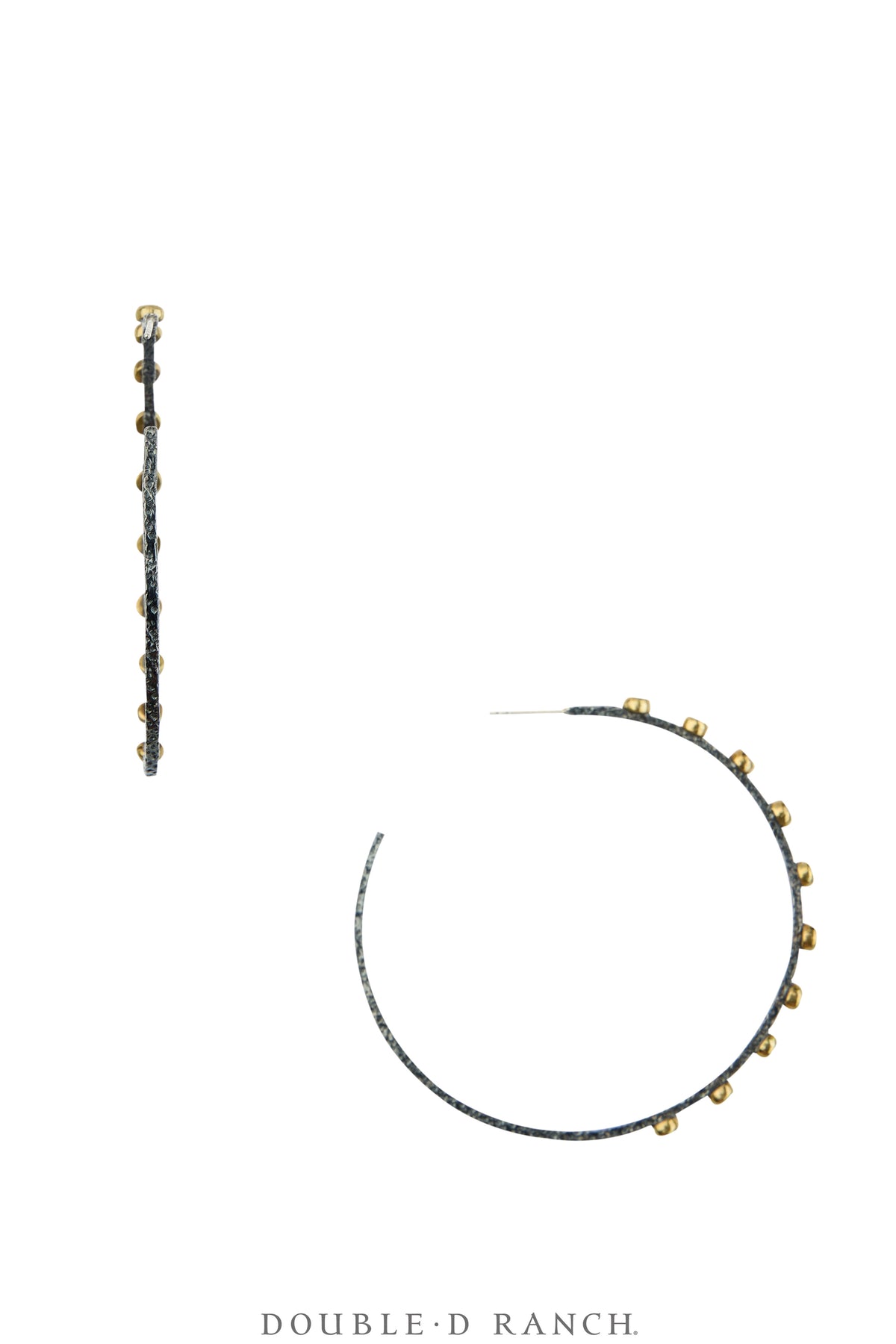 Earrings, Faceted Jewels, Hoops, Sterling Silver Oxidized, Hallmark, Contemporary, 2207C