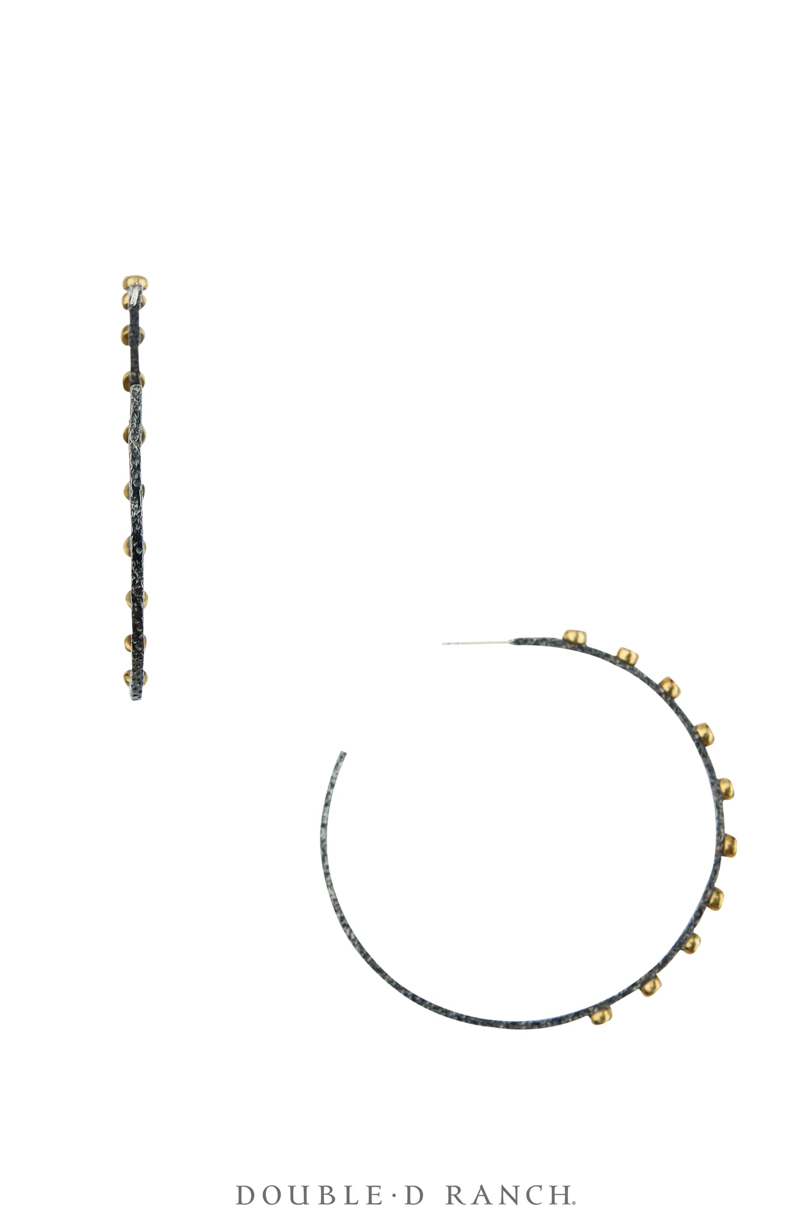 Earrings, Faceted Jewels, Hoops, Sterling Silver Oxidized, Hallmark, Contemporary, 2207C