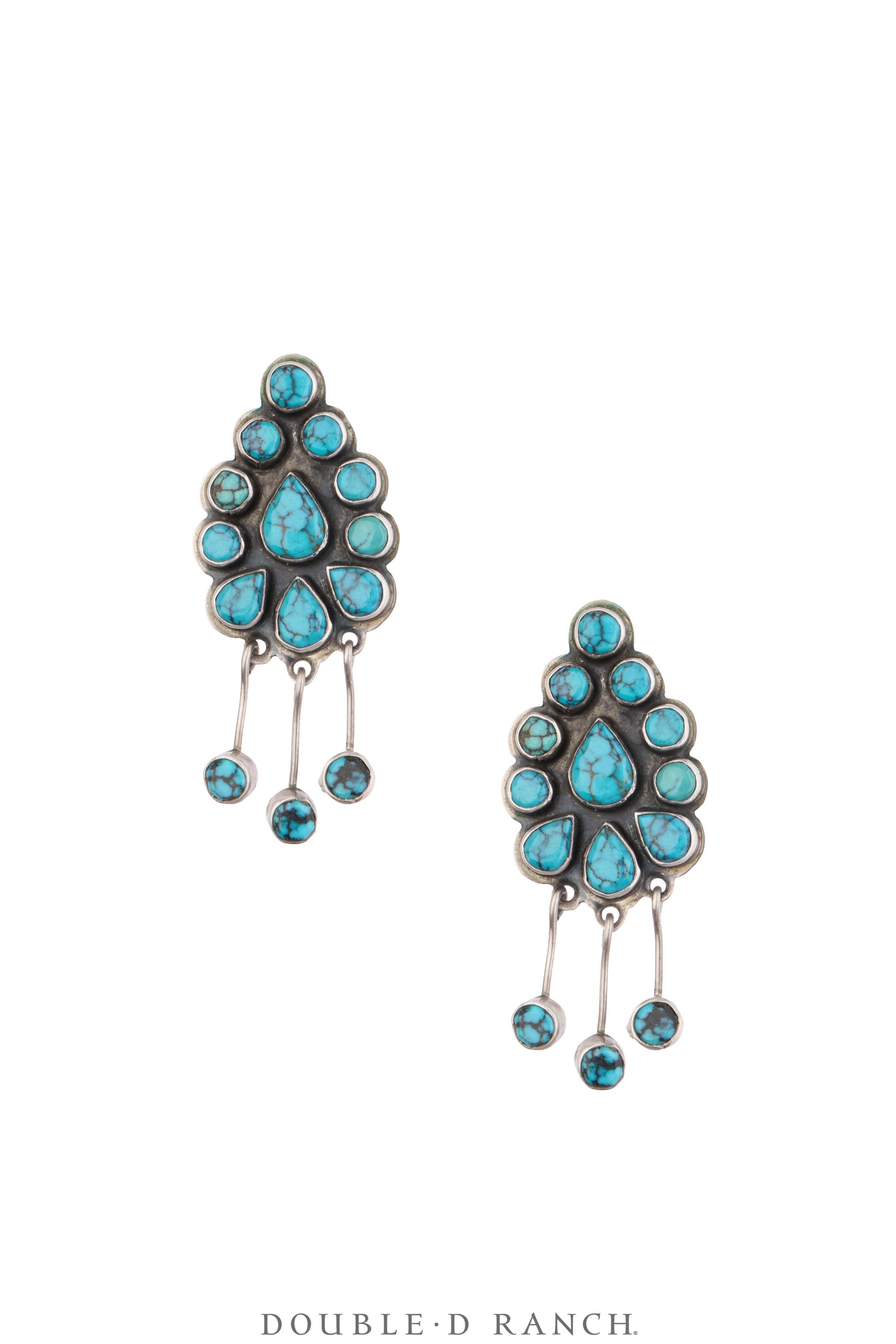 Earrings, Oscar Betz, Dangle, Turquoise, Hallmark, Vintage ‘92, 2226