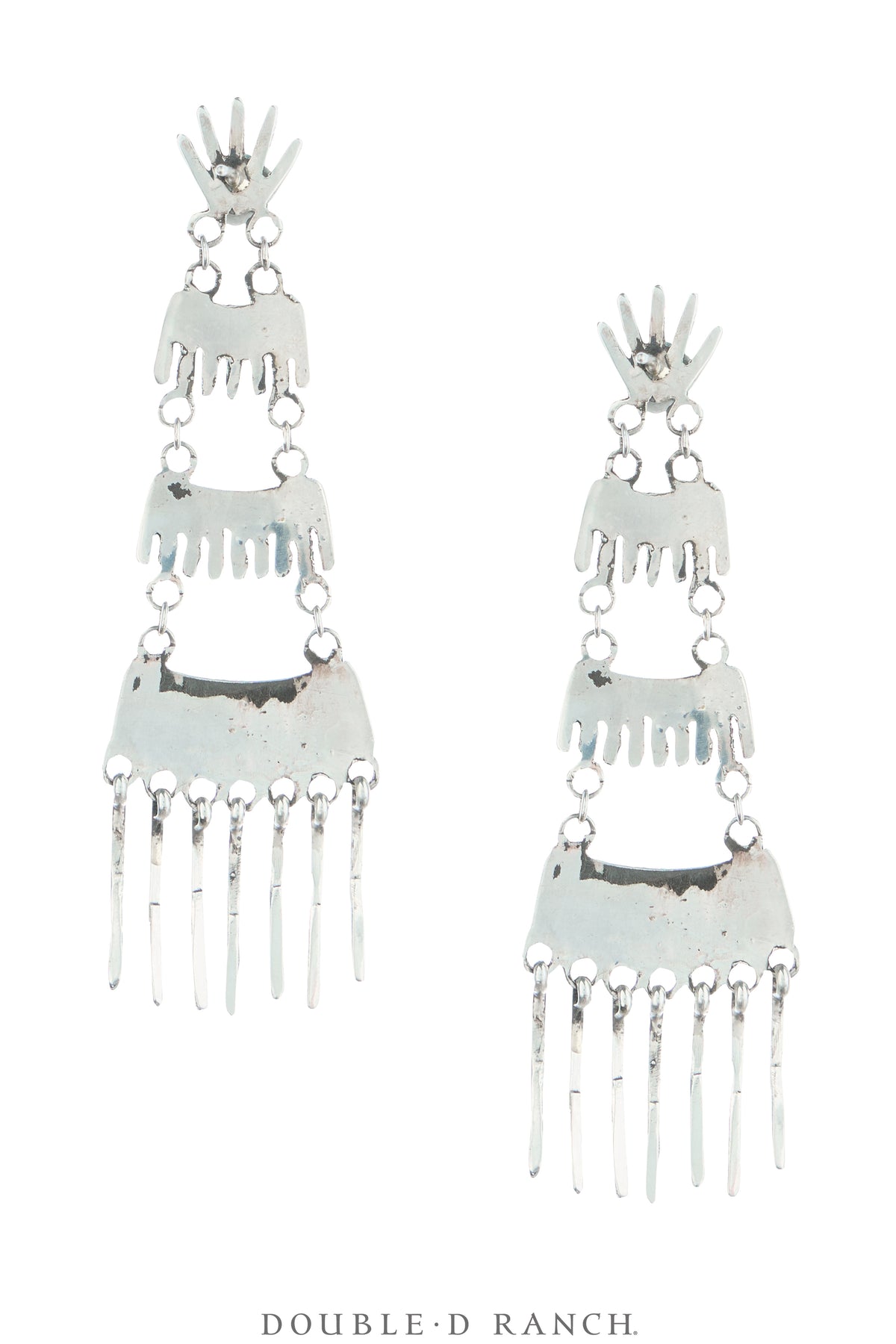 Earrings, Ladder, Turquoise, Zuni Needlepoint, 4 Tiers, Vintage, 2243