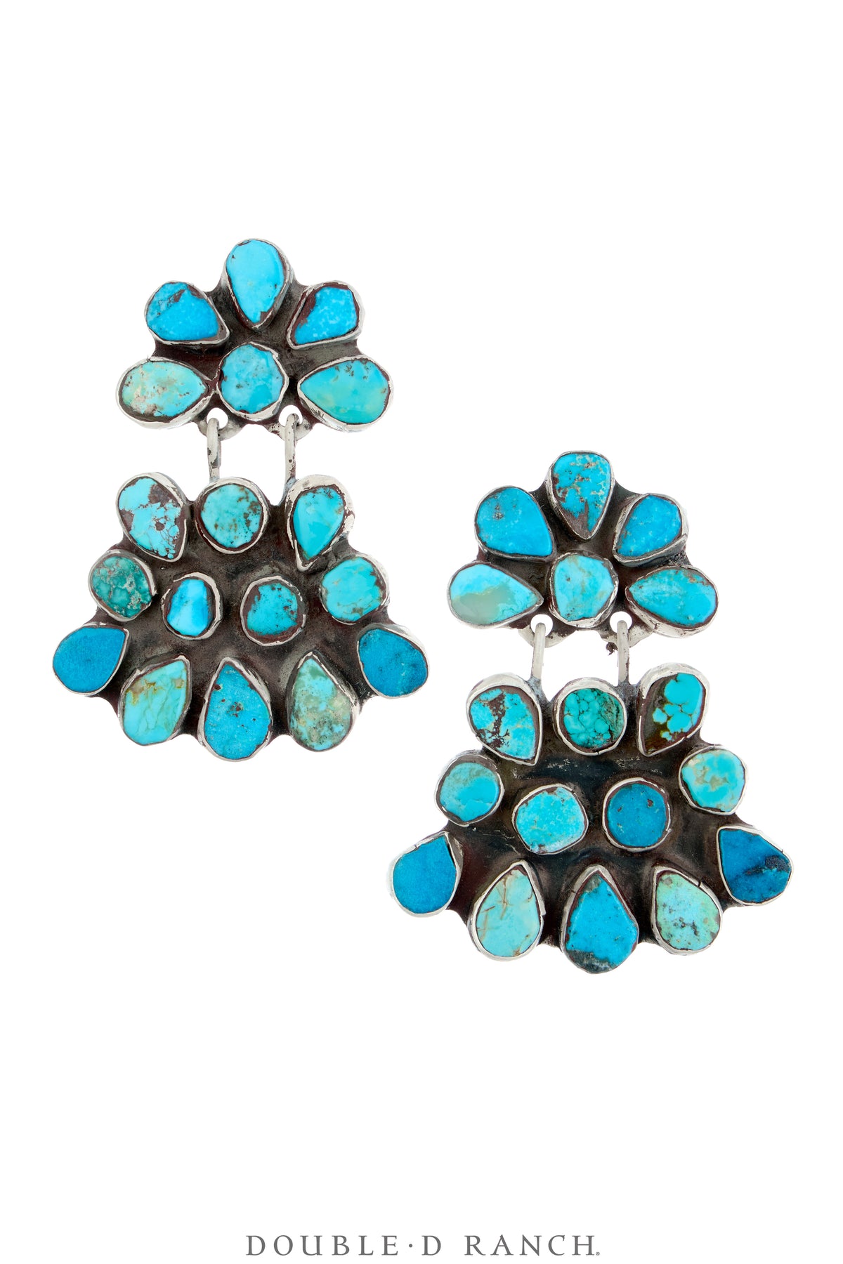 Earrings, Oscar Betz, Triangle, Turquoise, Hallmark, 2247