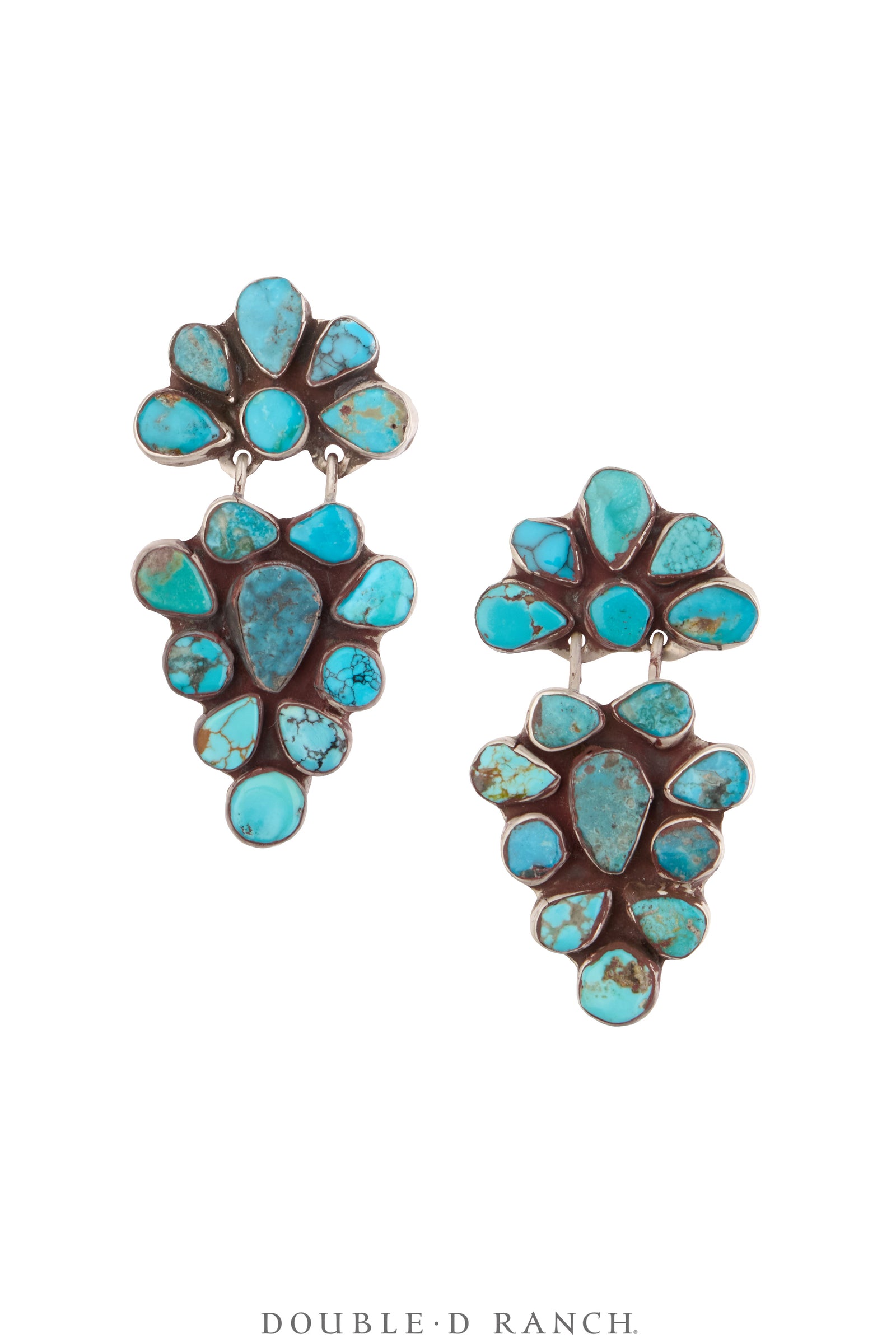 Earrings, Oscar Betz, Triangle, Turquoise, Hallmark, 2224