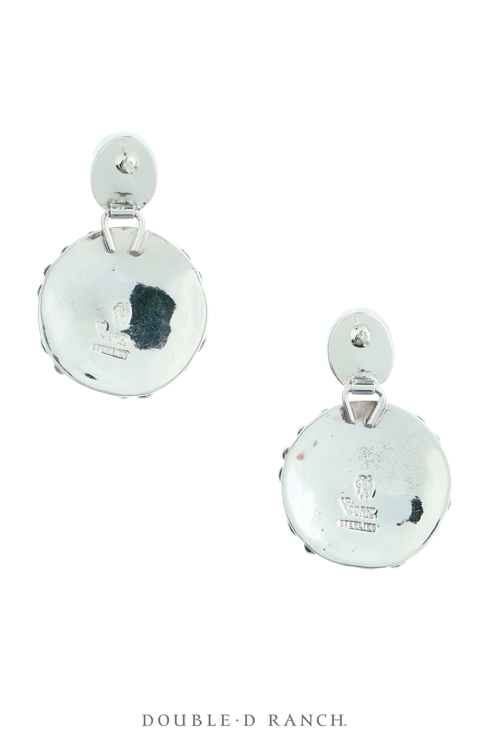 Earrings, Blackened Bubble, Turquoise, Sterling Silver, Hallmark, Contemporary, 2251