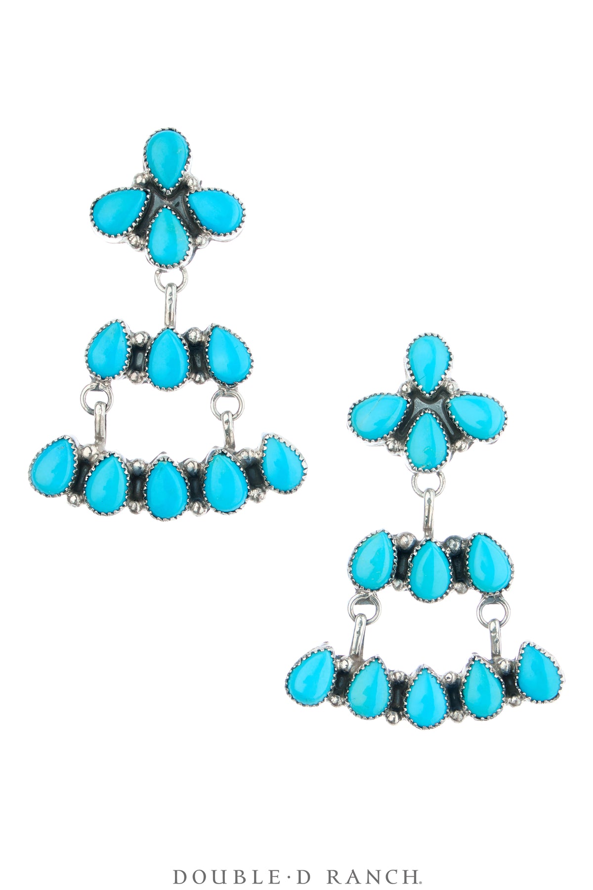 Earrings, Chandelier, Turquoise, Contemporary, 2252