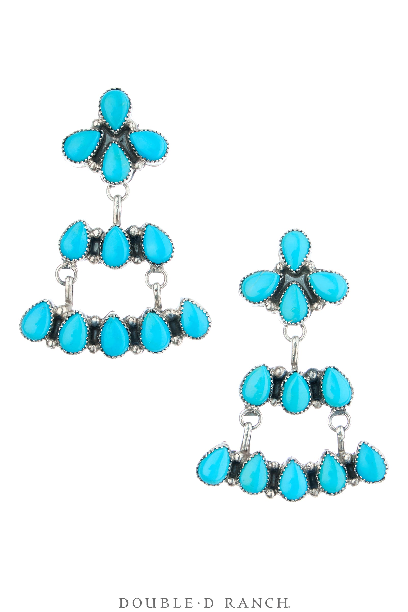 Earrings, Chandelier, Turquoise, Contemporary, 2252