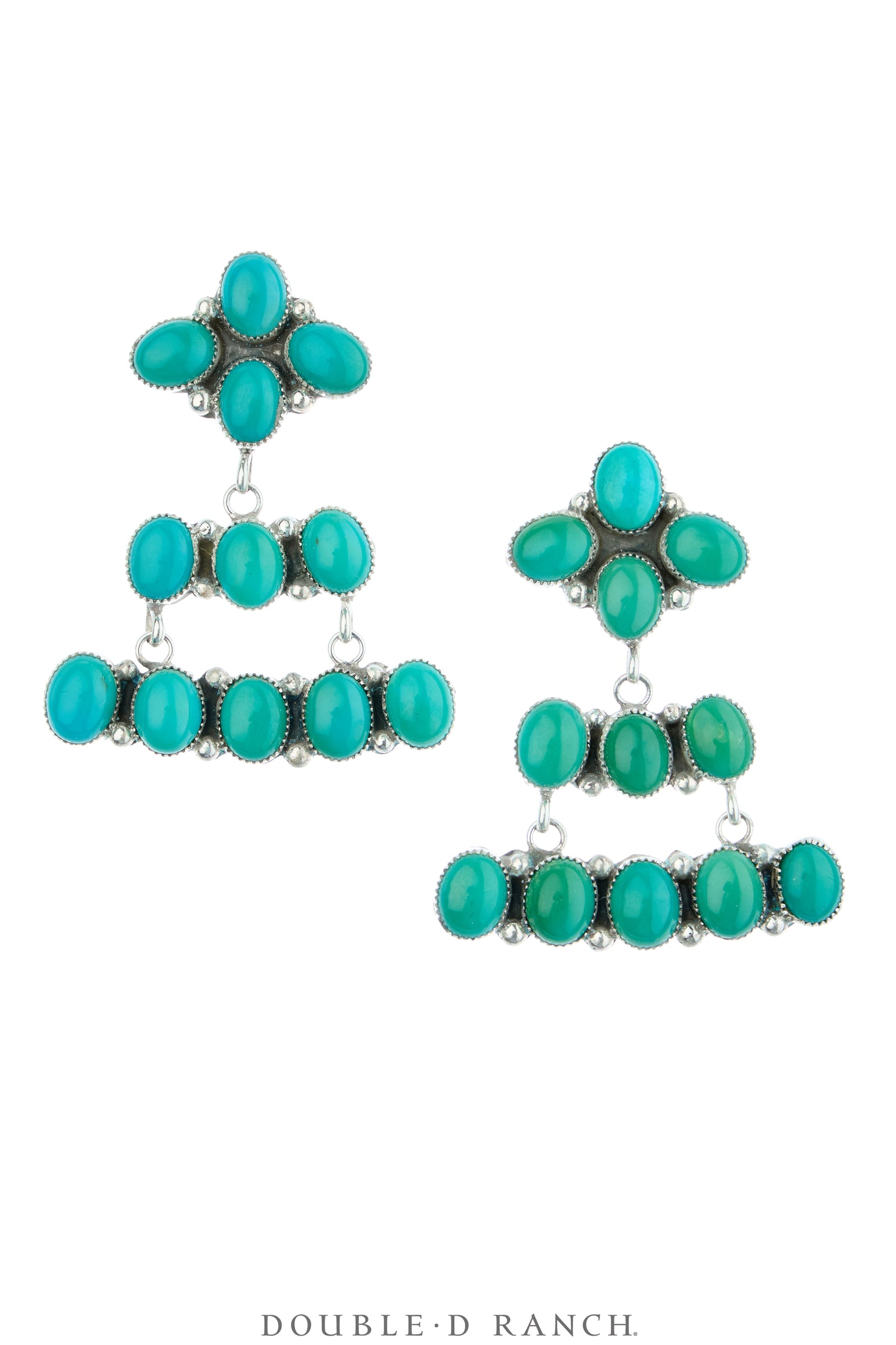 Earrings, Chandelier, Turquoise, High Grade Stones, Hallmark, Contemporary, 2255