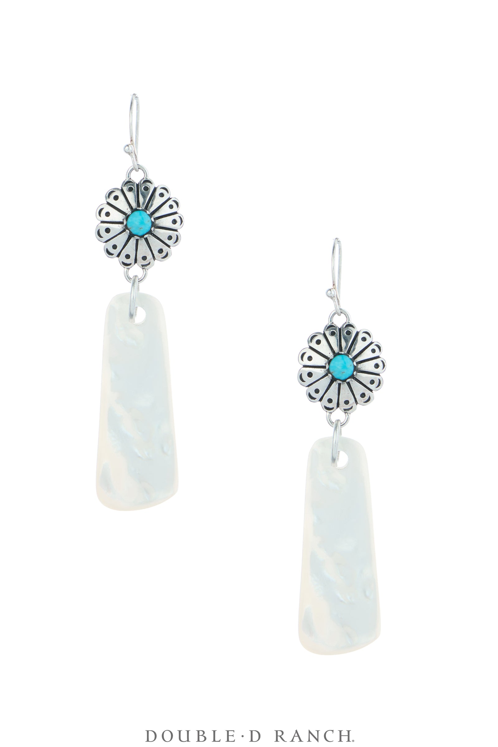 Earrings, Slab, Abalone & Turquoise, Artisan, Contemporary, 2284