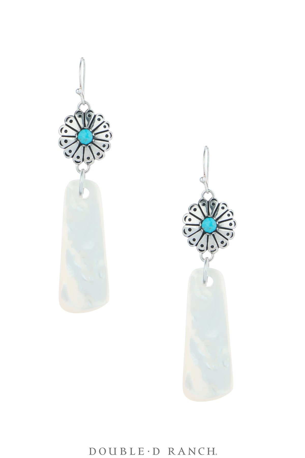 Earrings, Slab, Abalone & Turquoise, Artisan, Contemporary, 2284