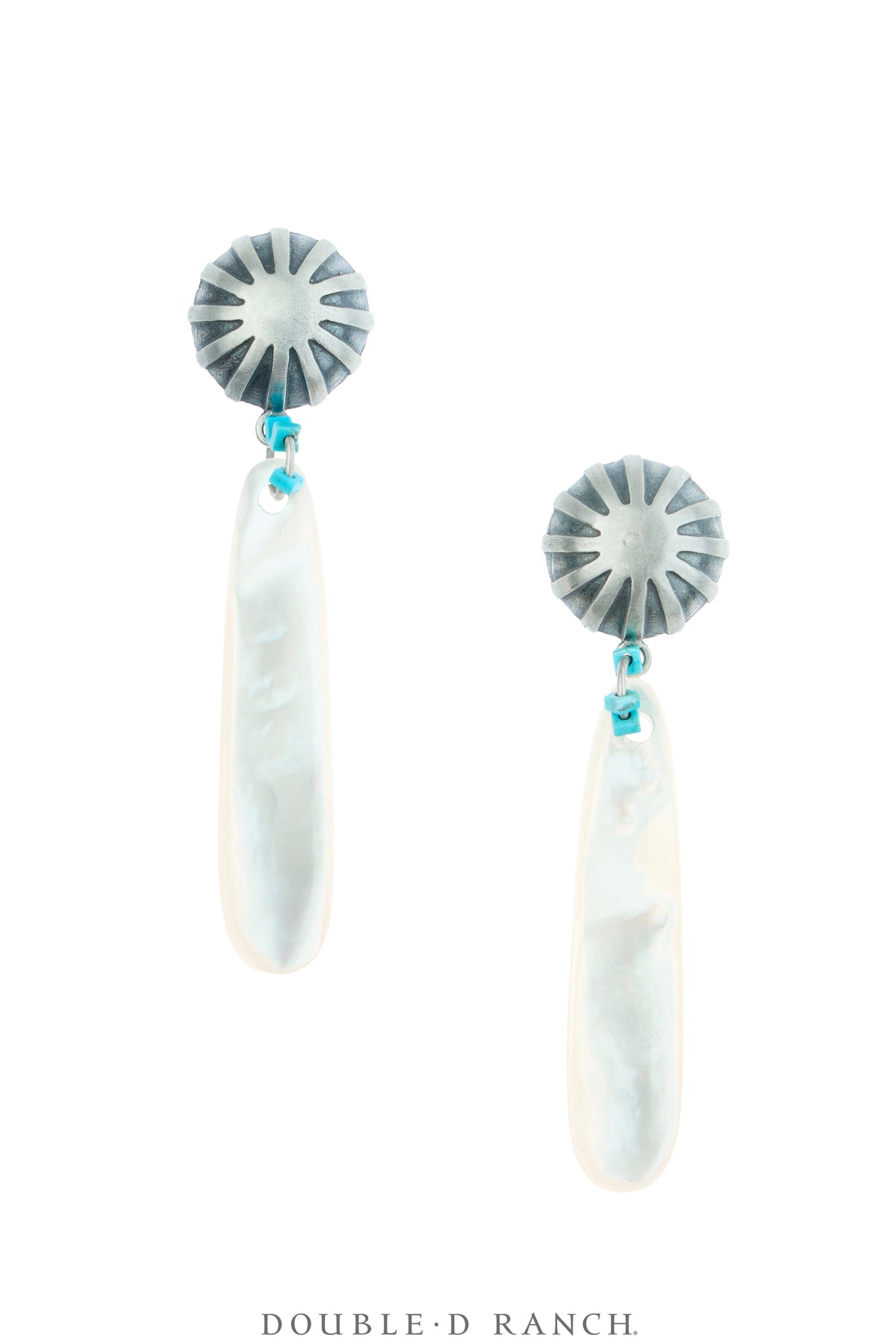 Earrings, Slab, Abalone & Turquoise, Artisan, Contemporary, 2285