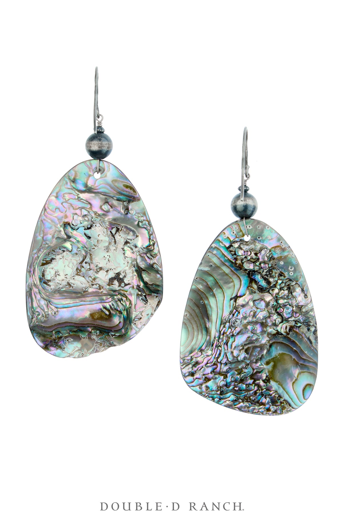 Earrings, Slab, Abalone, Sterling Silver, Contemporary, 2288