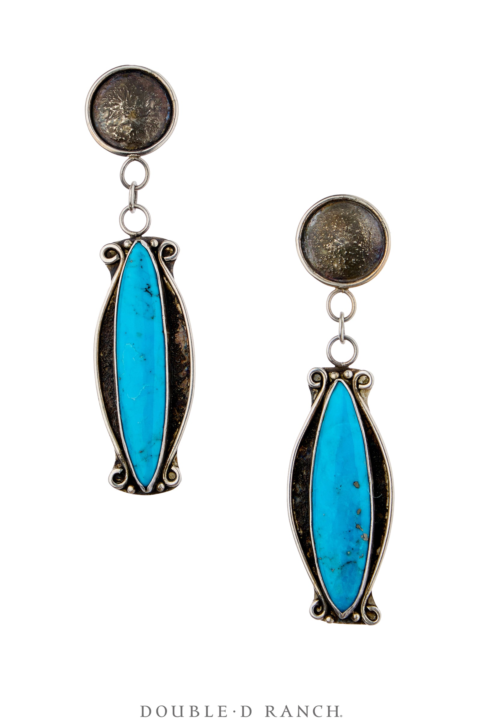 Earrings, Drop, Turquoise, Mark, Vintage, 2299