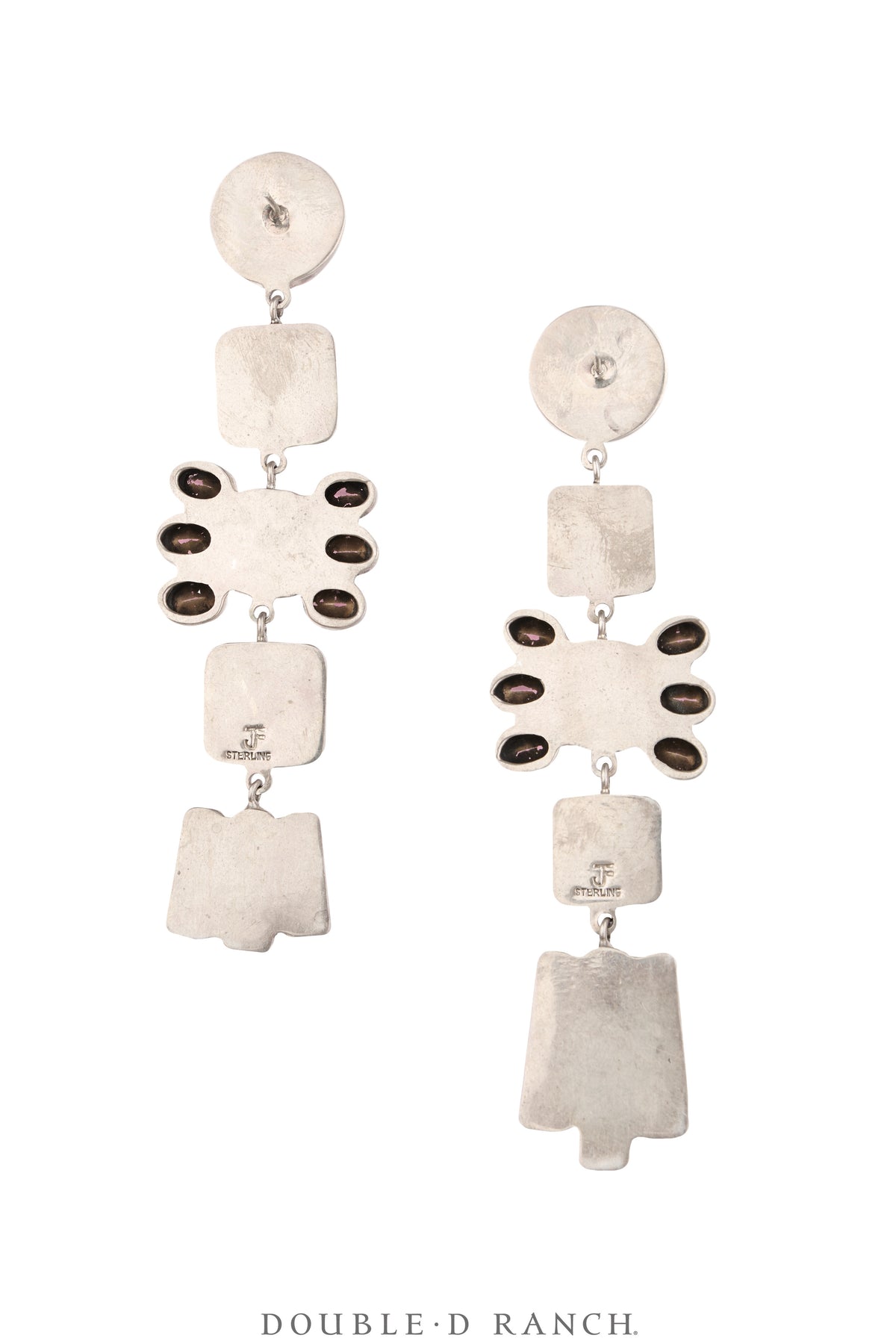 Earrings, Federico, Chandelier, Abalone & Garnet, Hallmark, Contemporary, 2313