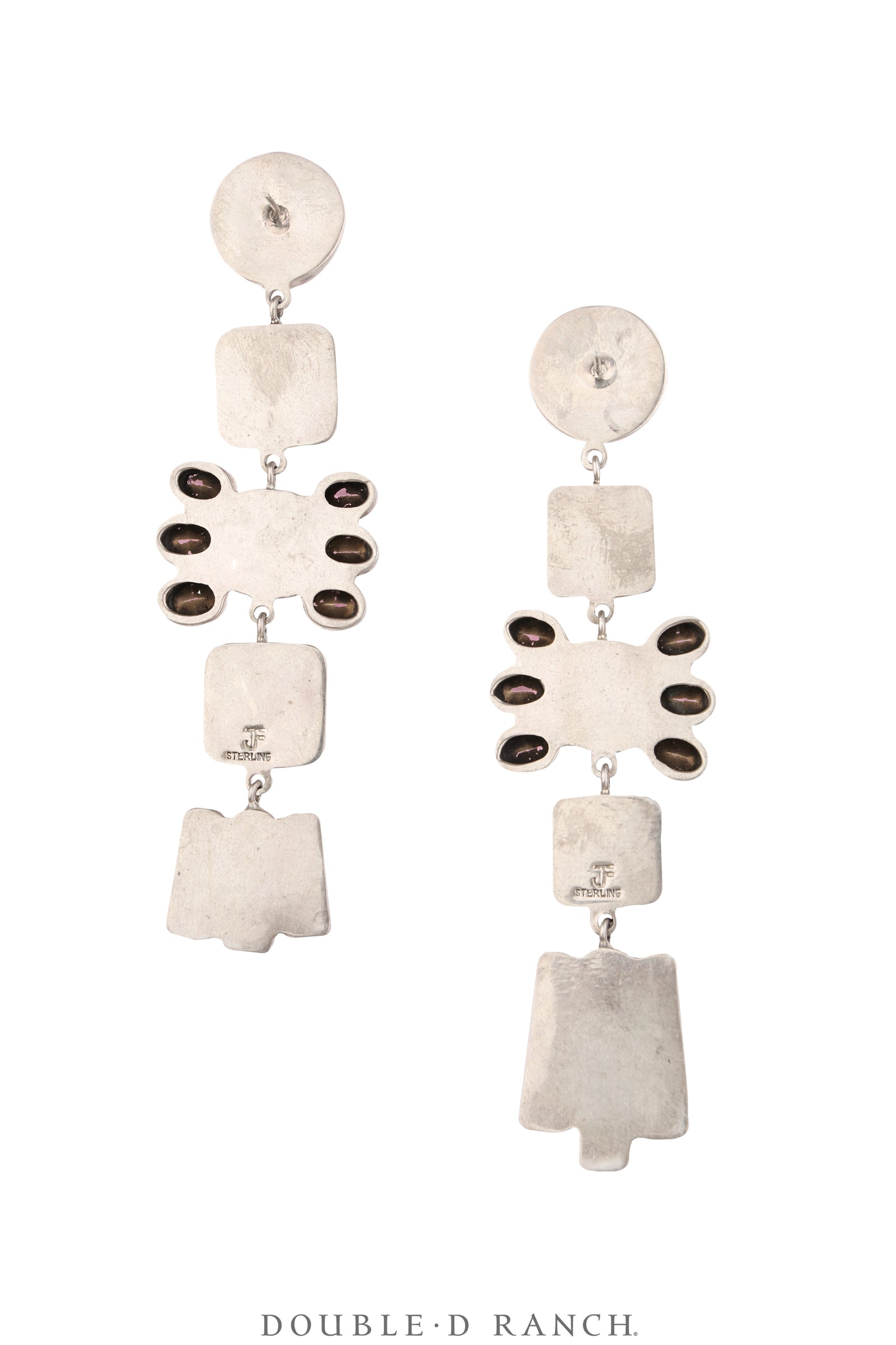 Earrings, Federico, Chandelier, Abalone & Garnet, Hallmark, Contemporary, 2313