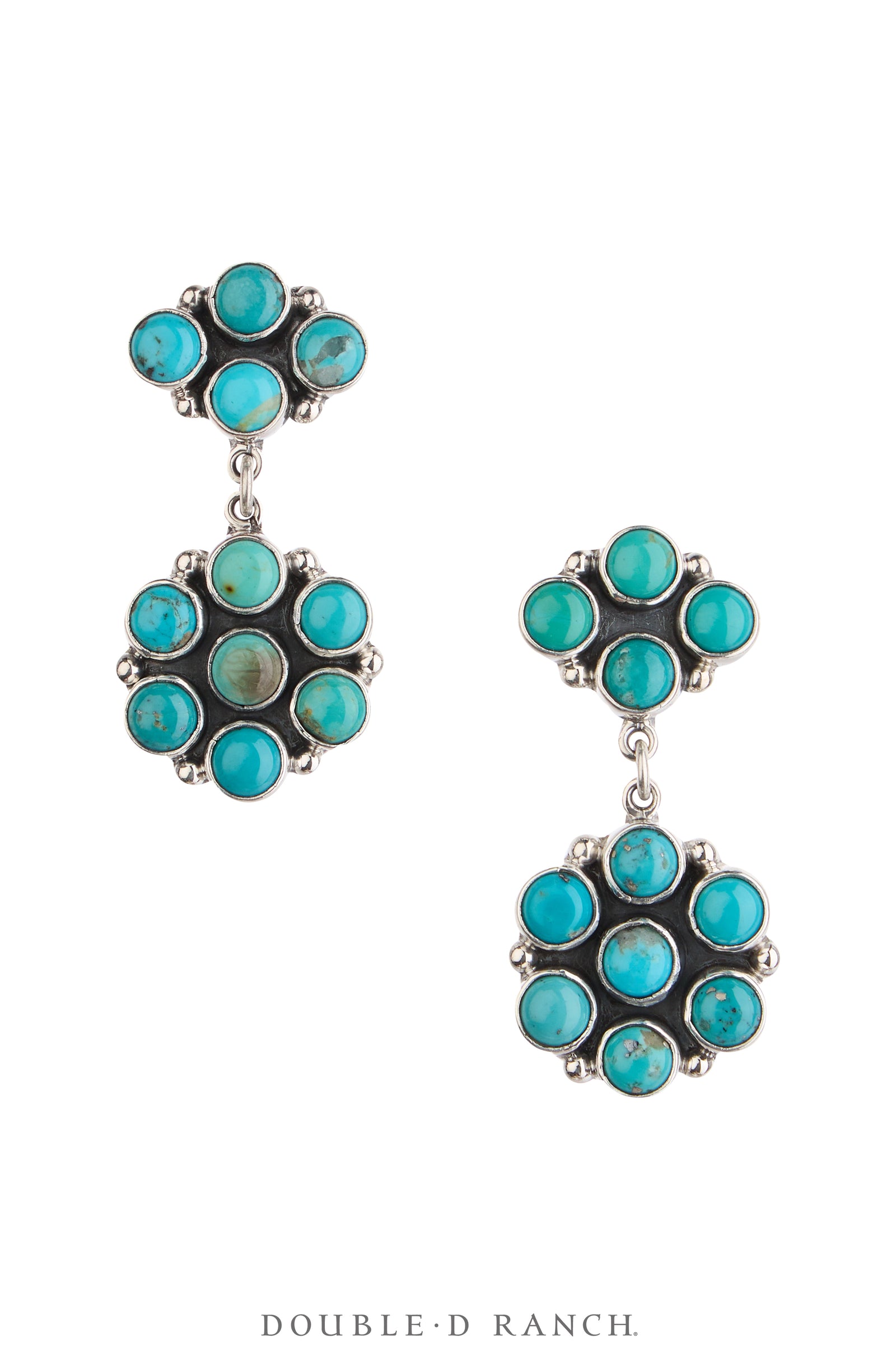 Earrings, Federico, Cluster, Turquoise, Hallmark, Contemporary, 2317