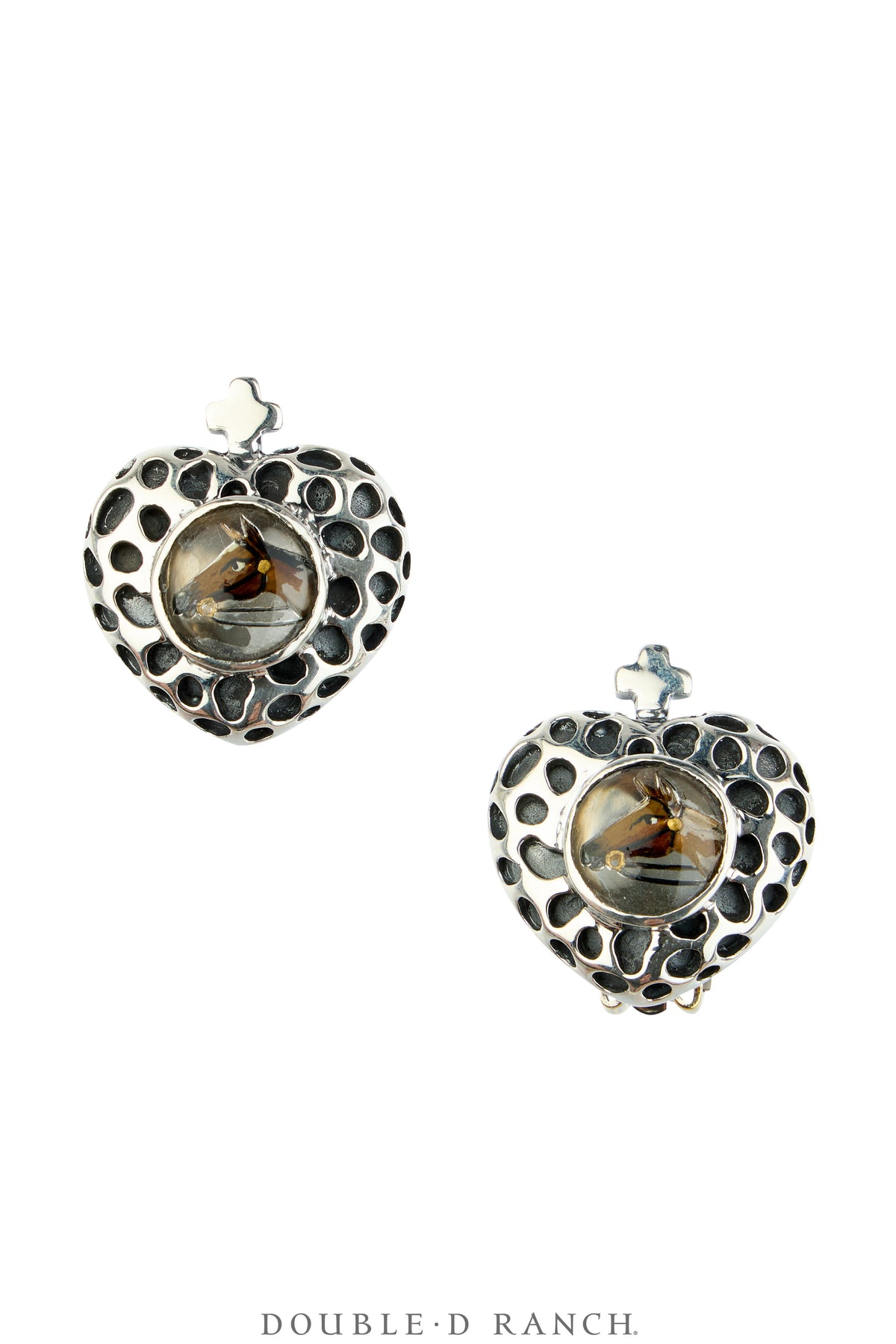 Earrings, Dian Malouf, Glass, Sterling Silver, Hallmark, Contemporary, 2323