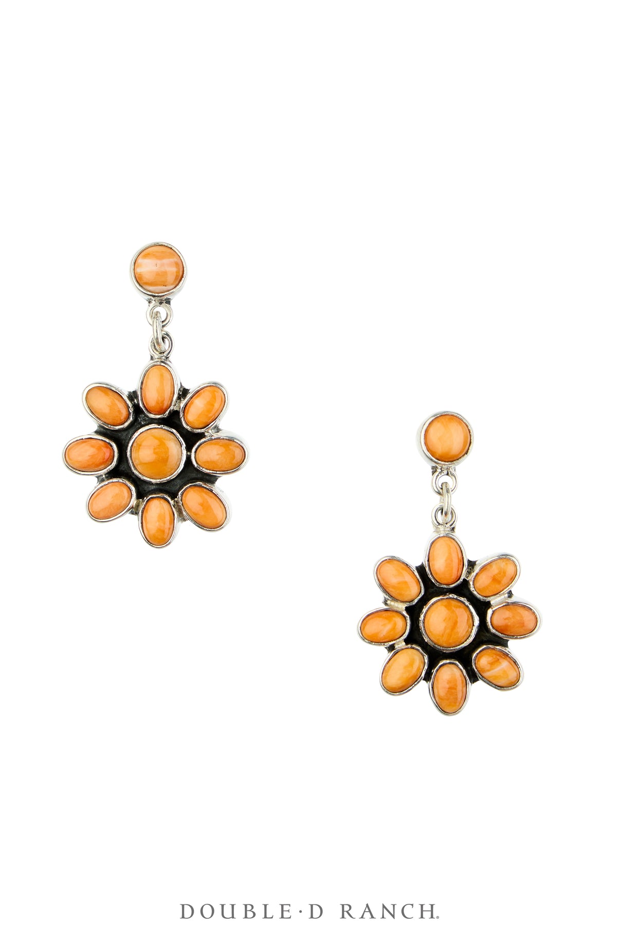 Earrings, Federico, Cluster, Orange Spiny, Hallmark, Contemporary, 2324