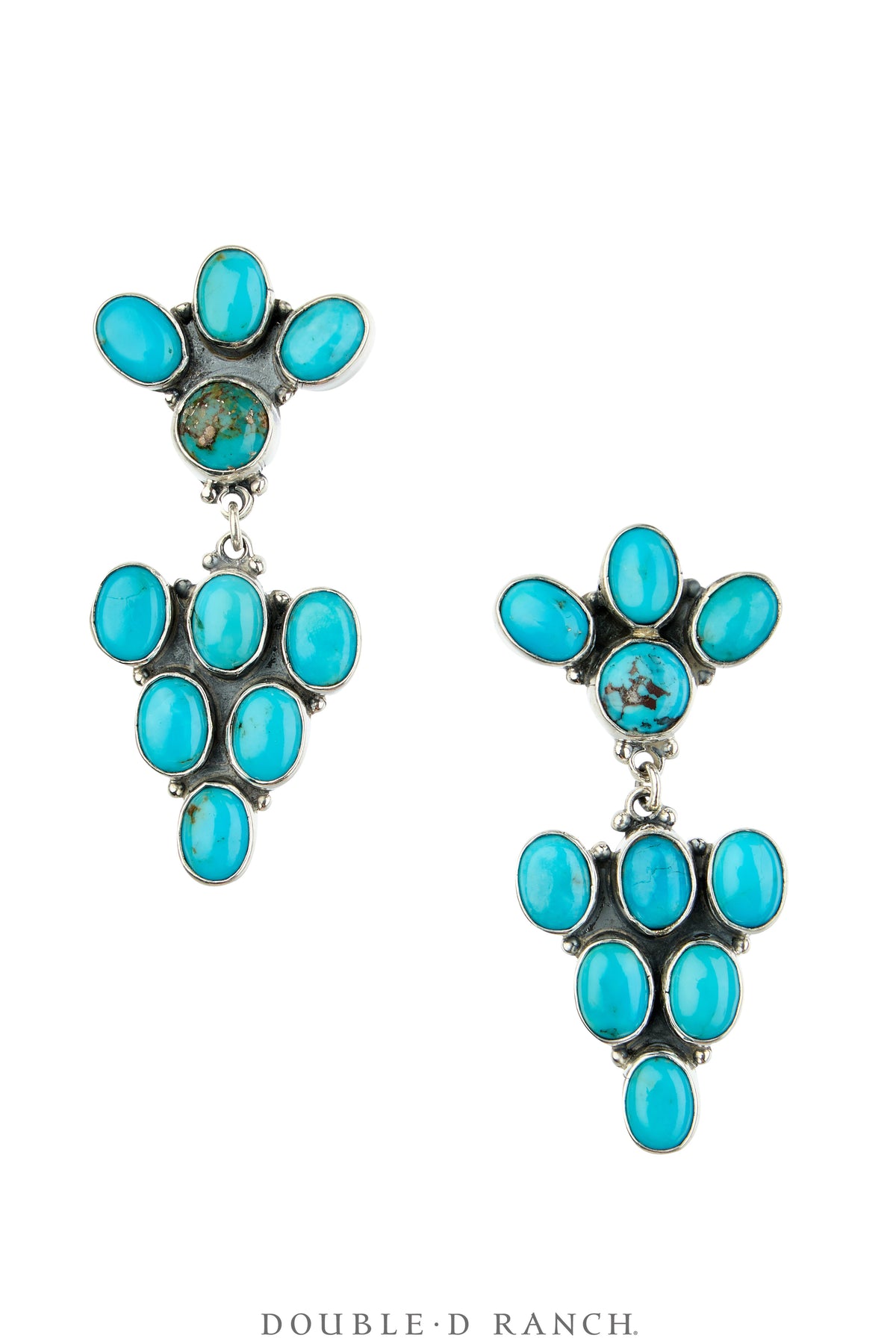 Earrings, Federico, Cluster, Turquoise, Hallmark, Contemporary, 2326