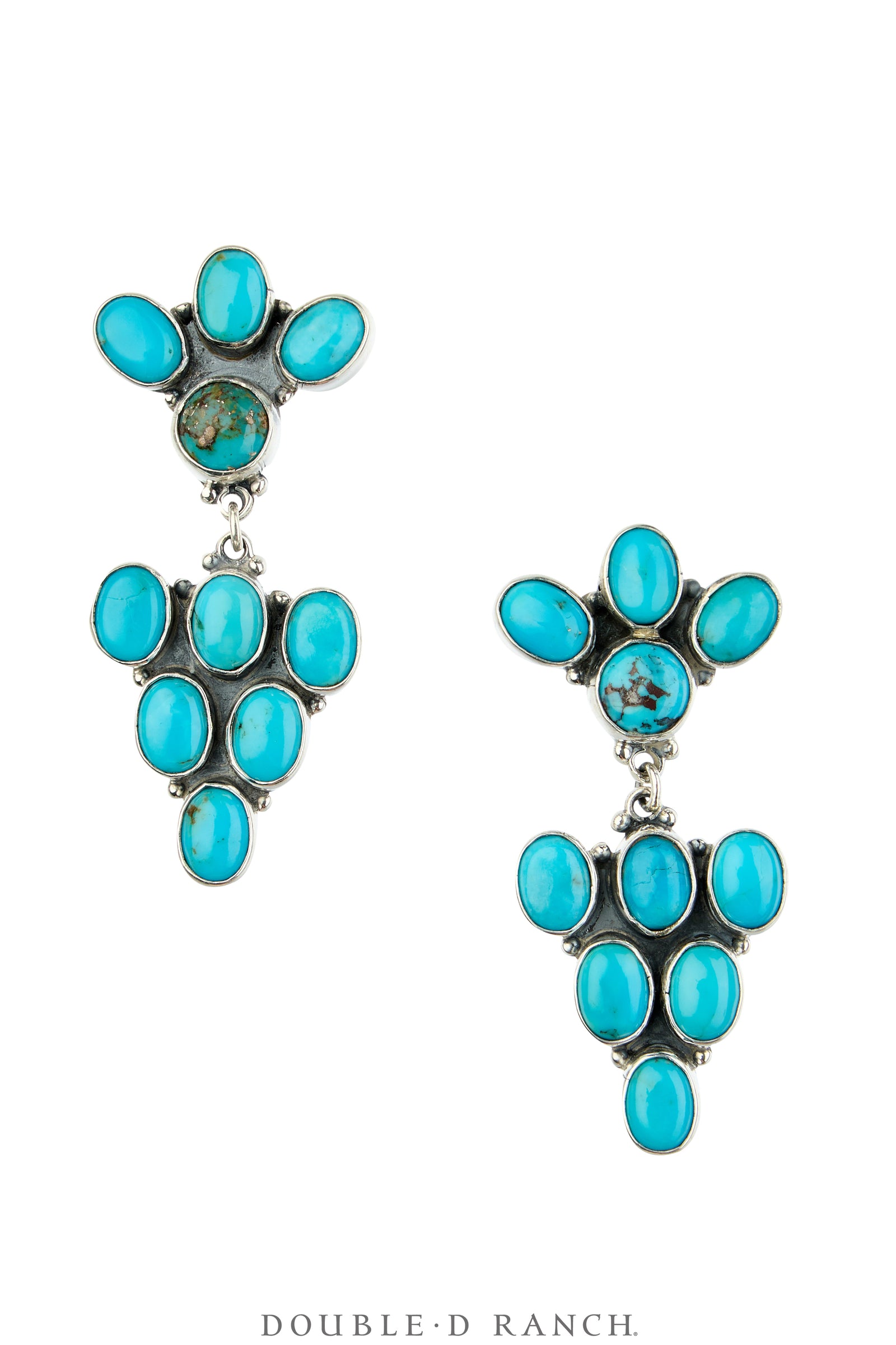 Earrings, Federico, Cluster, Turquoise, Hallmark, Contemporary, 2326