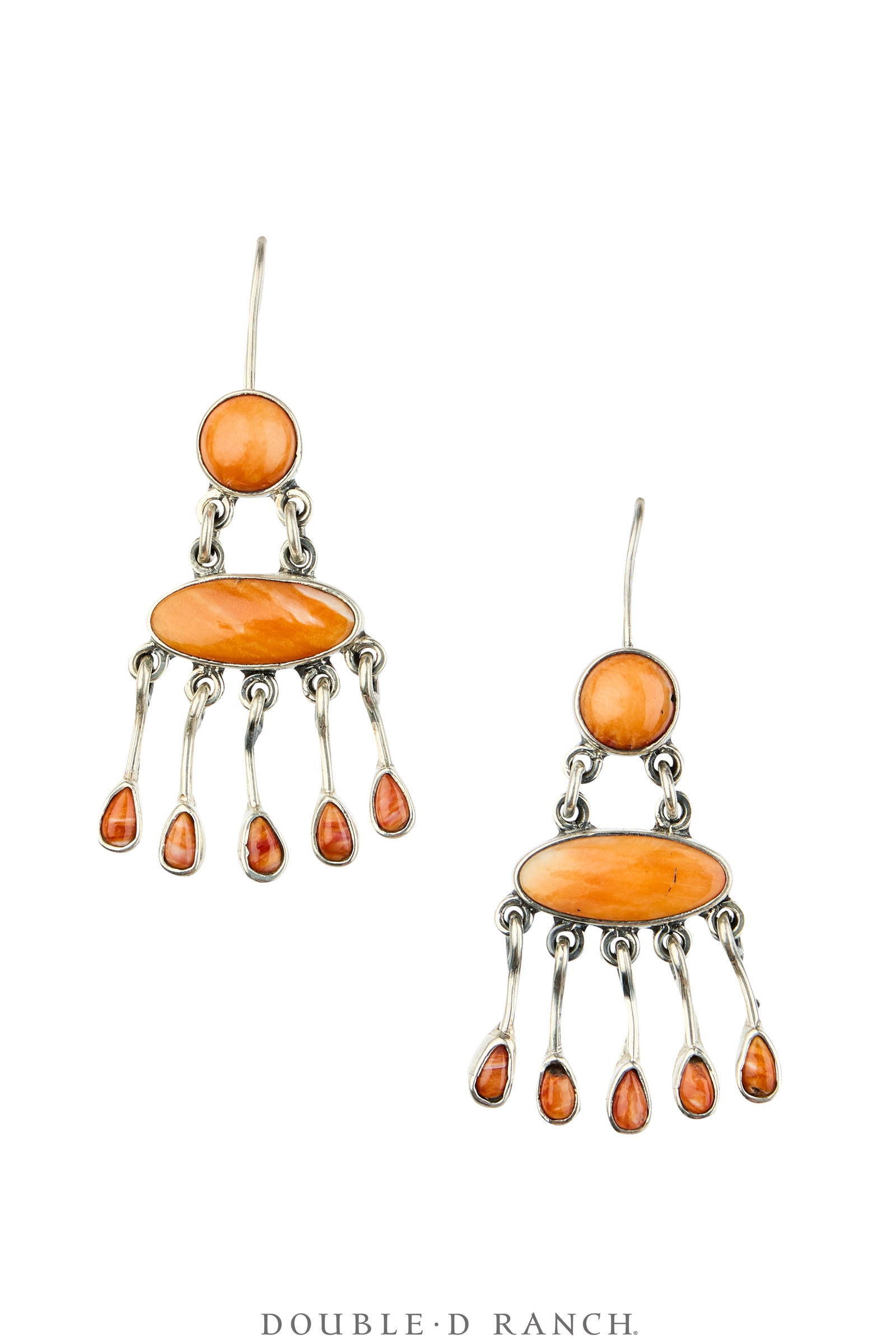 Earrings, Federico, Drop, Orange Spiny, Hallmark, Contemporary, 2327