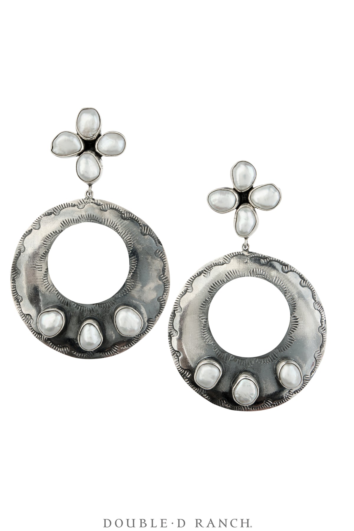 Earrings, Federico, Hoop, Mother of Pearl, Hallmark, Contemporary, 2329
