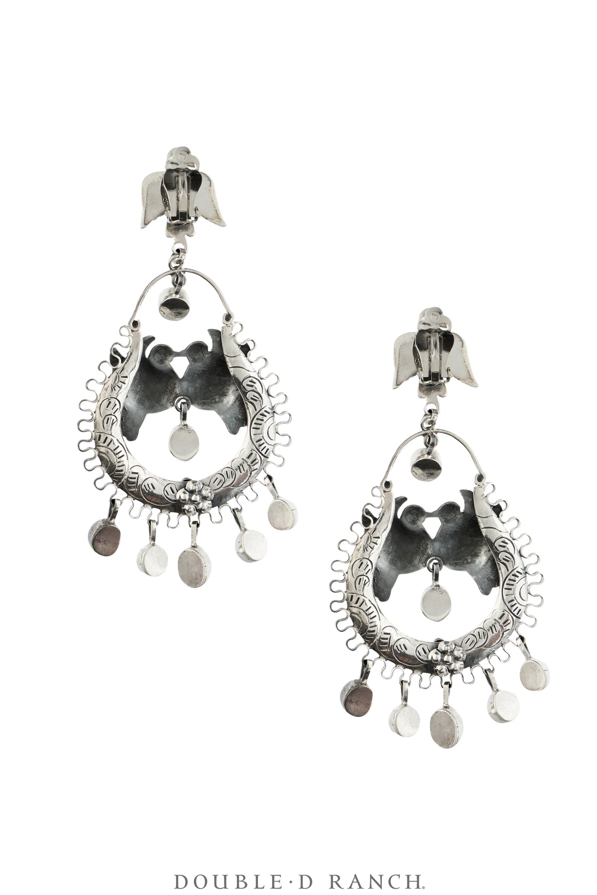 Earrings, Federico, Mazahua, Sterling Silver, Doves, Hallmark, Contemporary, 2330