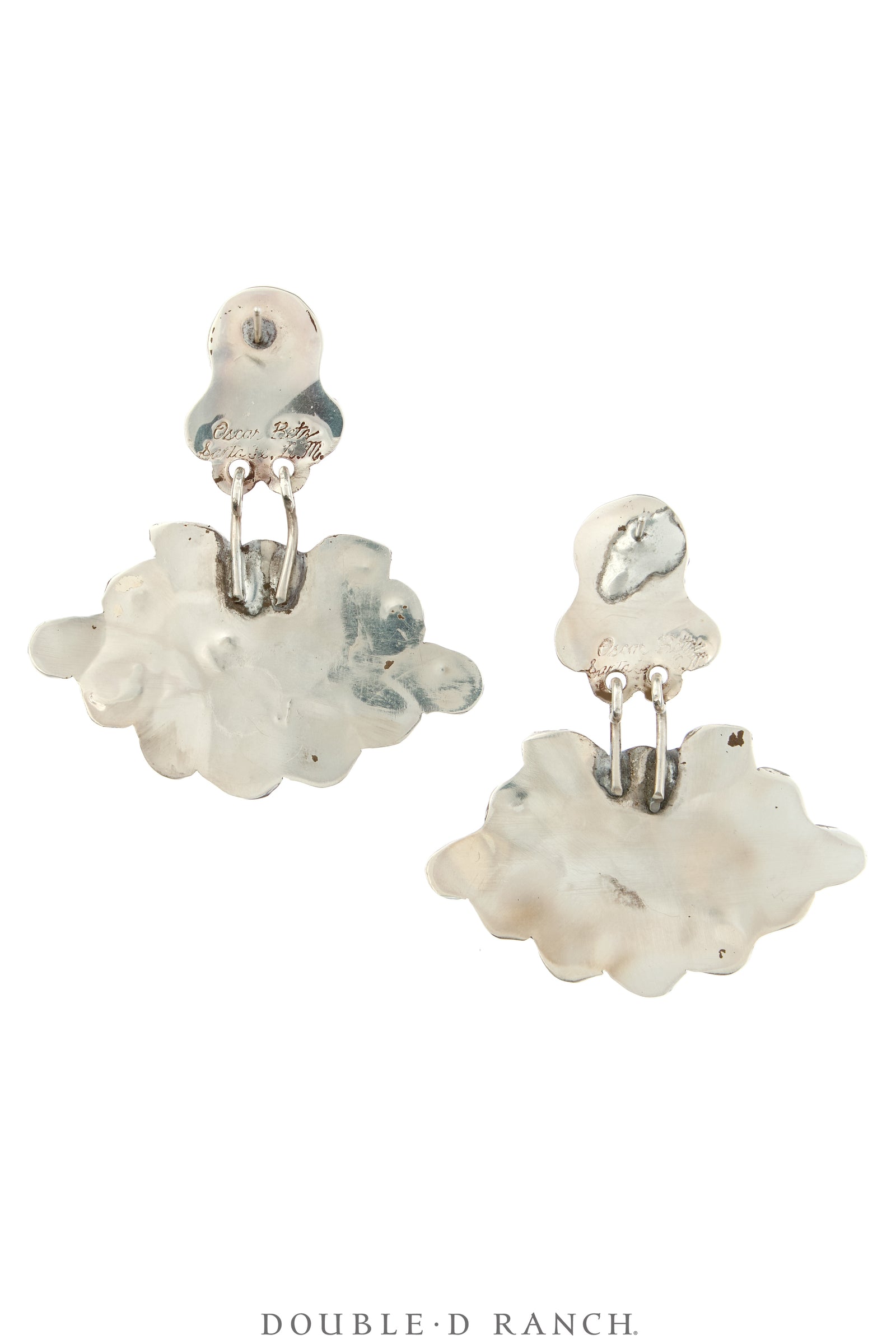 Earrings, Oscar Betz, Fan, Turquoise, Fresh Water Pearl & Amethyst, Hallmark, Contemporary, 2340