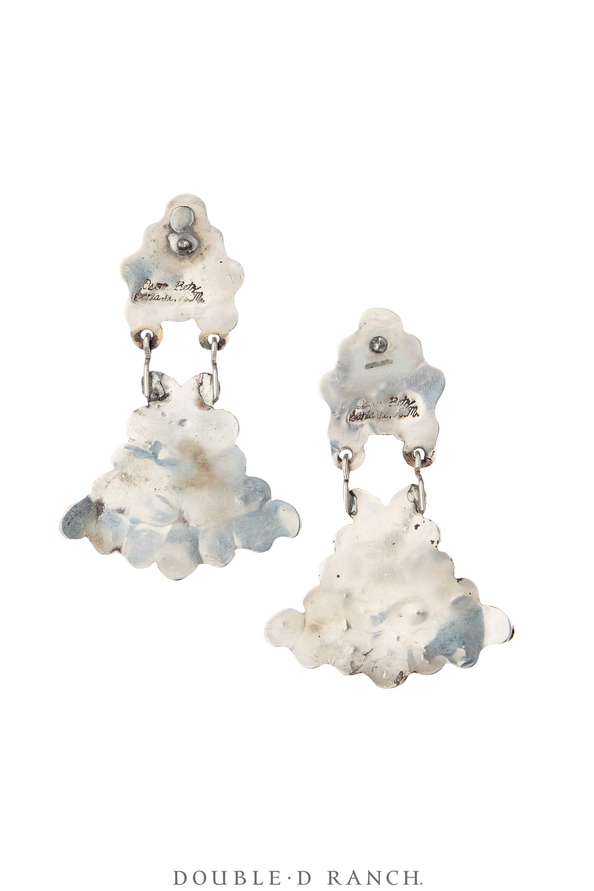 Earrings, Oscar Betz, Fan, Turquoise, Fresh Water Pearl, Hallmark, Contemporary, 2342
