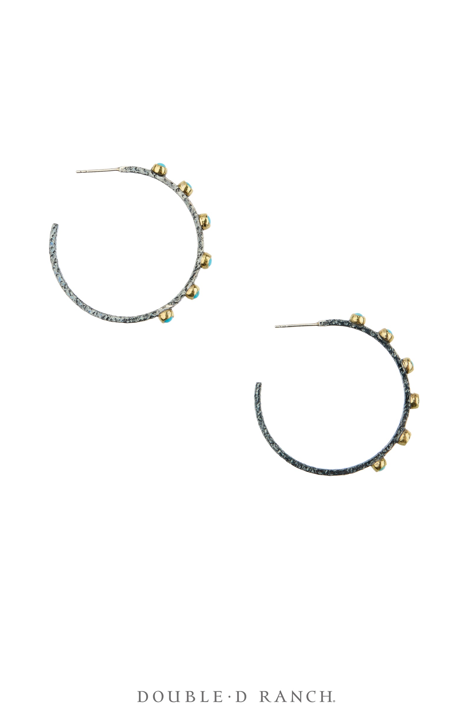 Earrings, Faceted Jewels, Hoops, Sterling Silver Oxidized, Hallmark, Contemporary, 2348