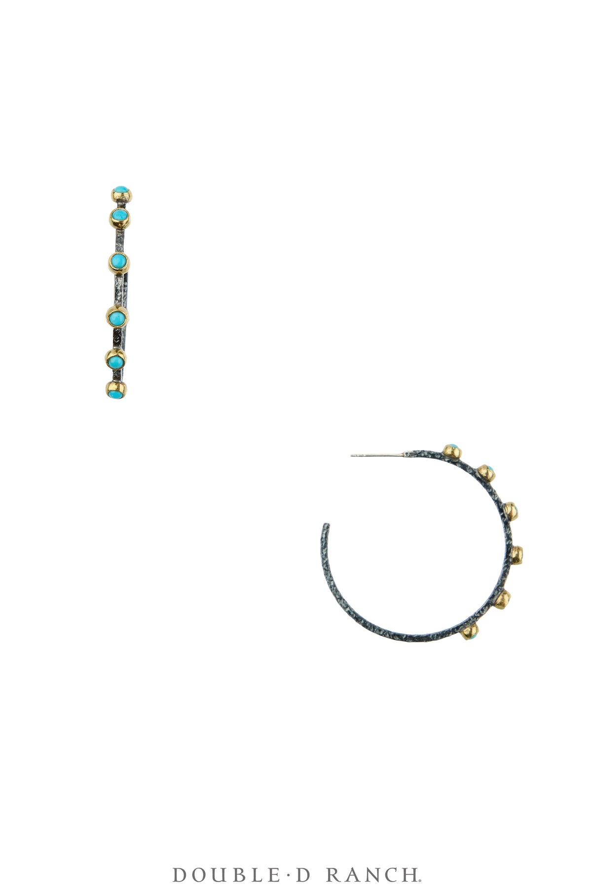 Earrings, Faceted Jewels, Hoops, Sterling Silver Oxidized, Hallmark, Contemporary, 2348