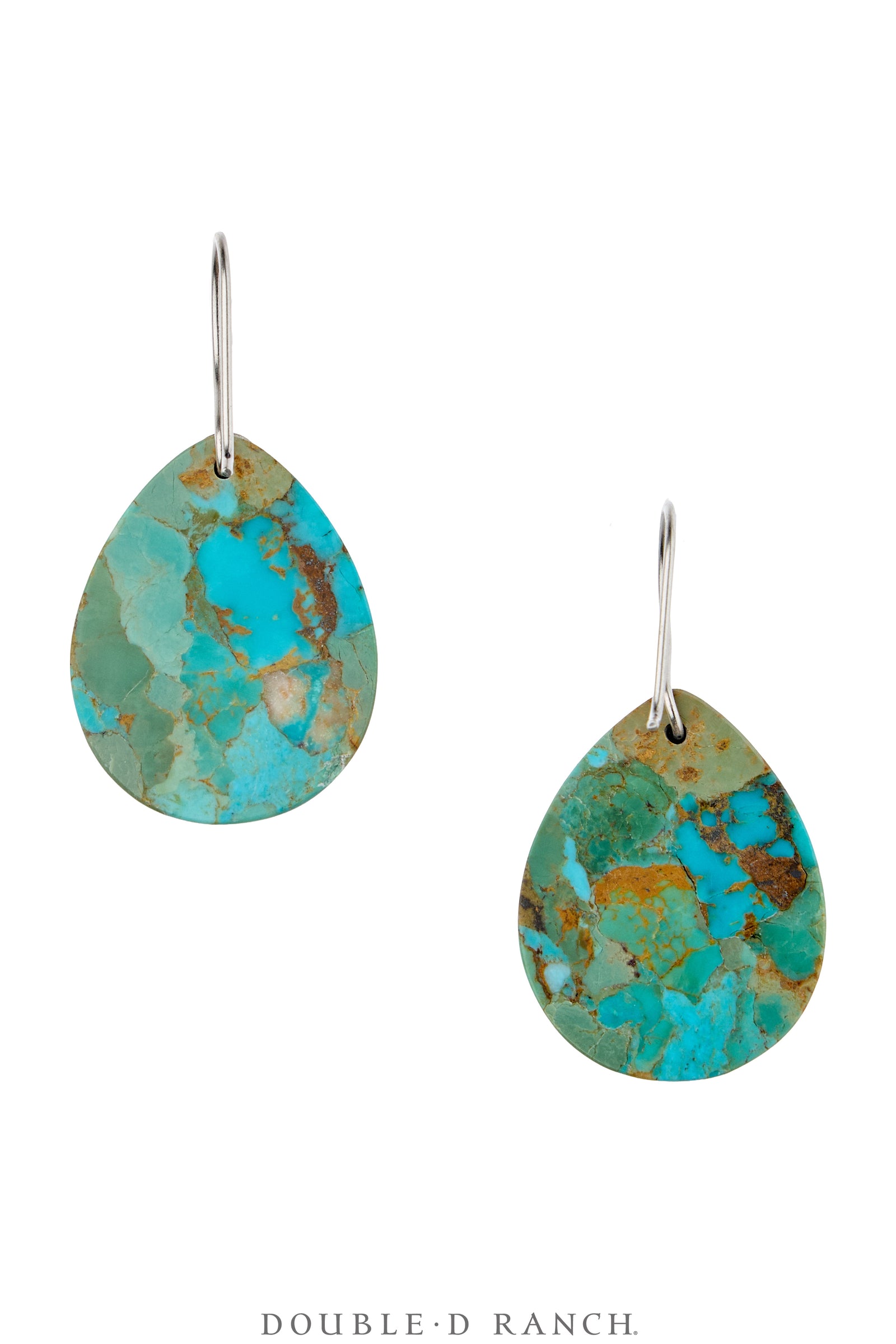 Earrings, Tab, Green Turquoise, Artisan, Contemporary, 2350F