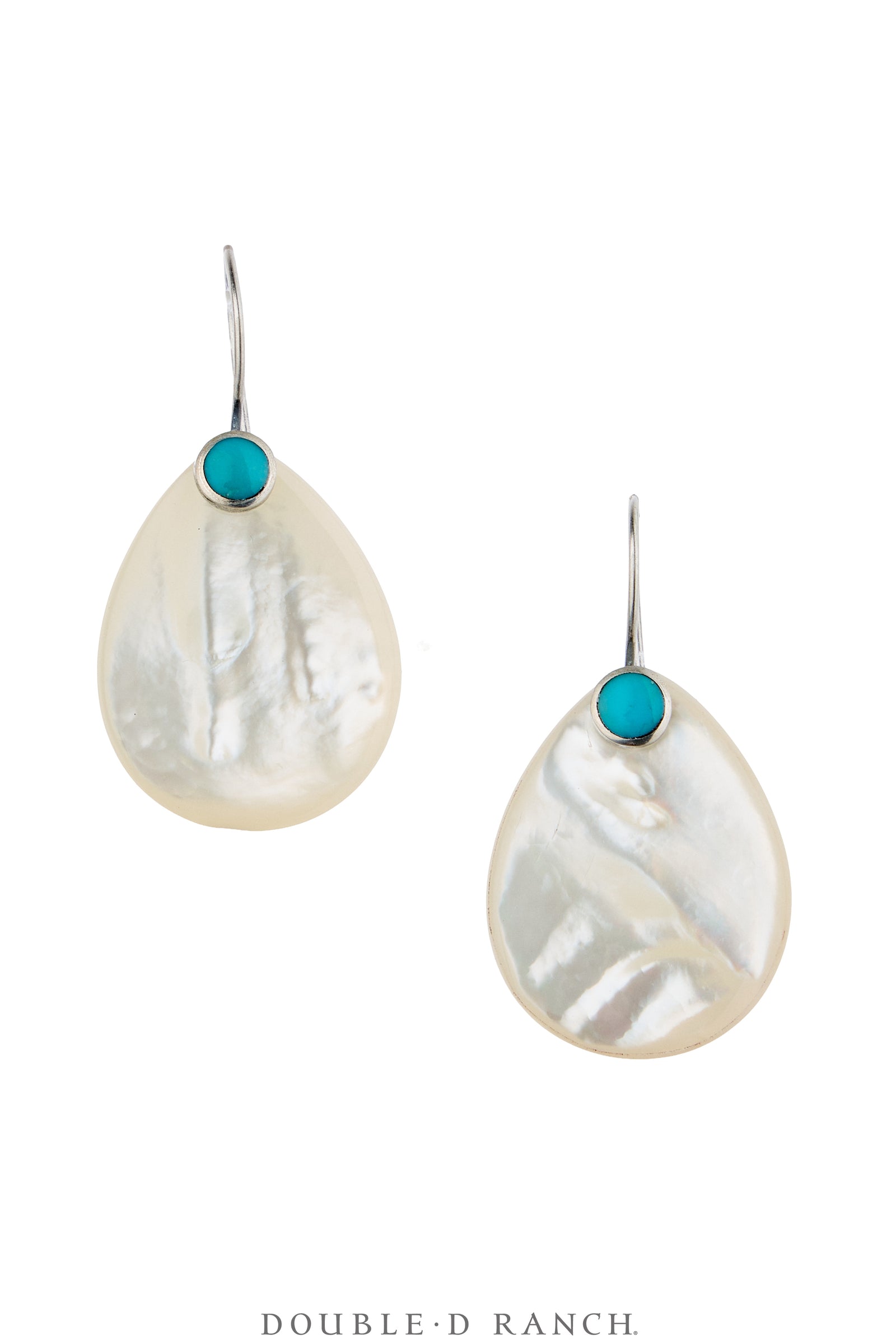 Earrings, Tab, Mother of Pearl & Turquoise, Artisan, Contemporary, 2350G