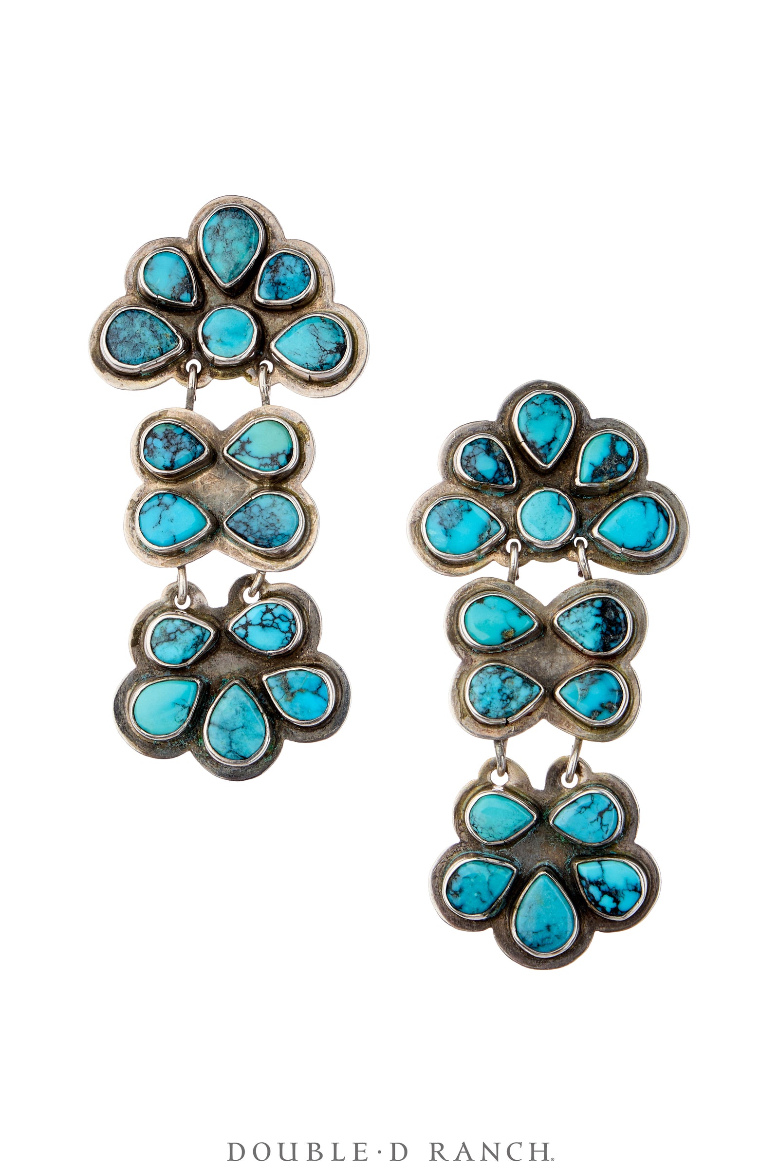 Earrings, Oscar Betz, Chandelier, Turquoise, Hallmark, 2353