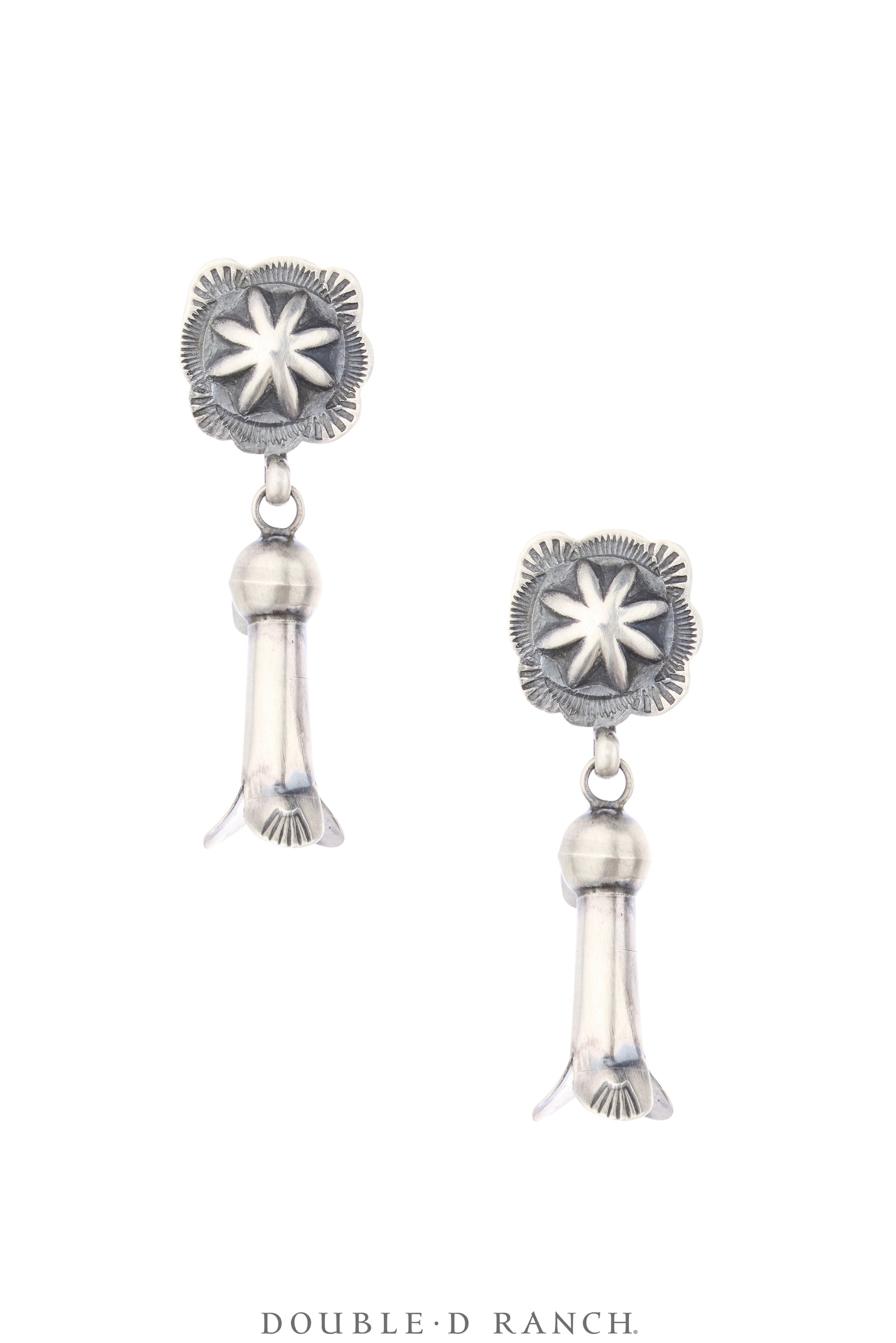 Earrings, Blossom, Sterling Silver, Vintage, 2359