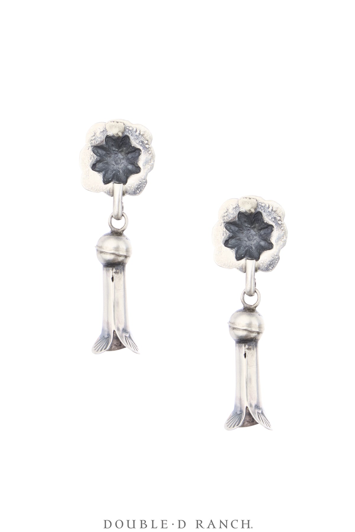 Earrings, Blossom, Sterling Silver, Vintage, 2359